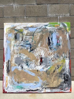 Bleu et Brown, Peinture, Huile sur toile