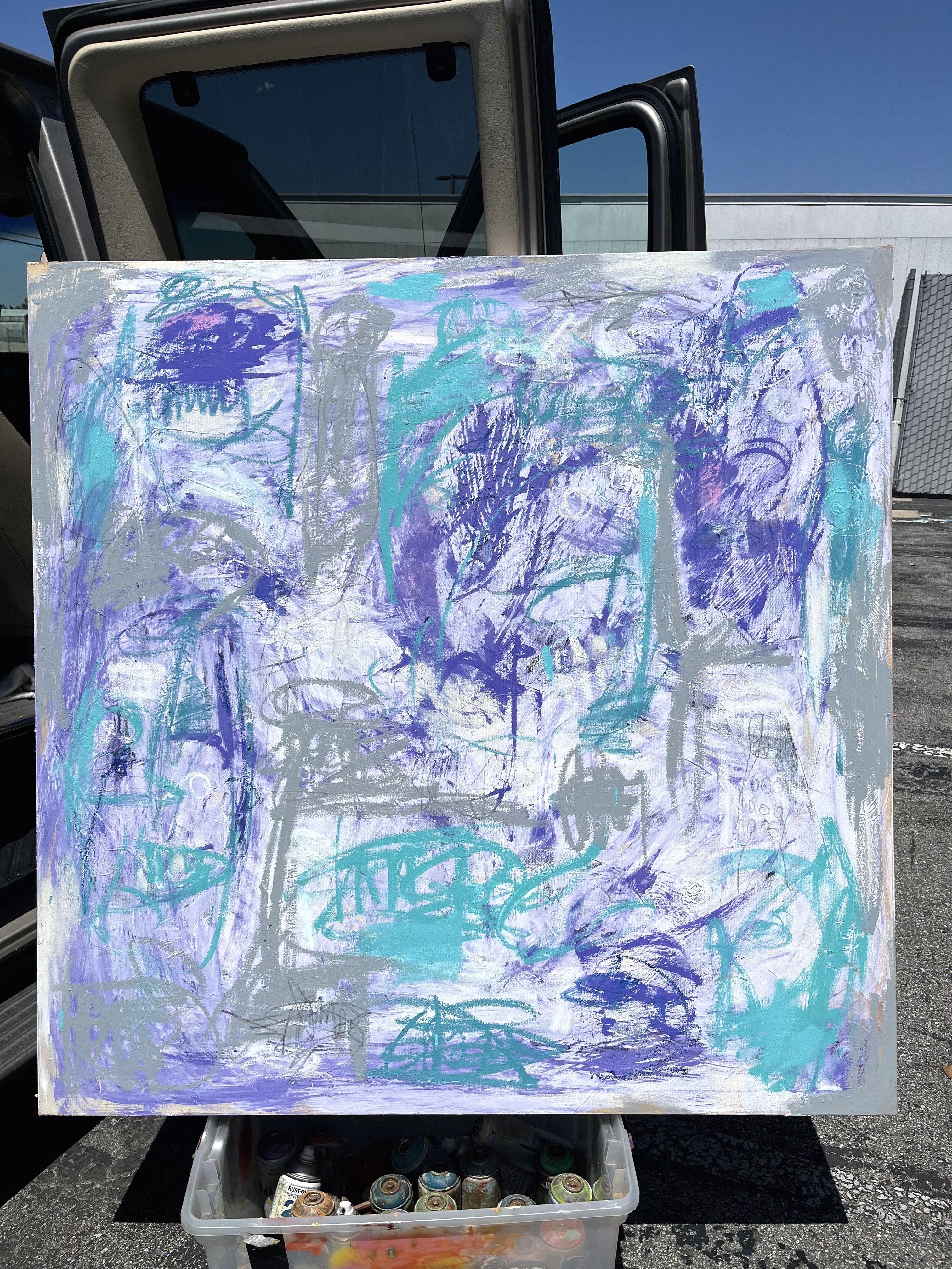 El azul es hermoso, Pintura, Óleo sobre lienzo - Painting Expresionismo abstracto de Laurent Proneur