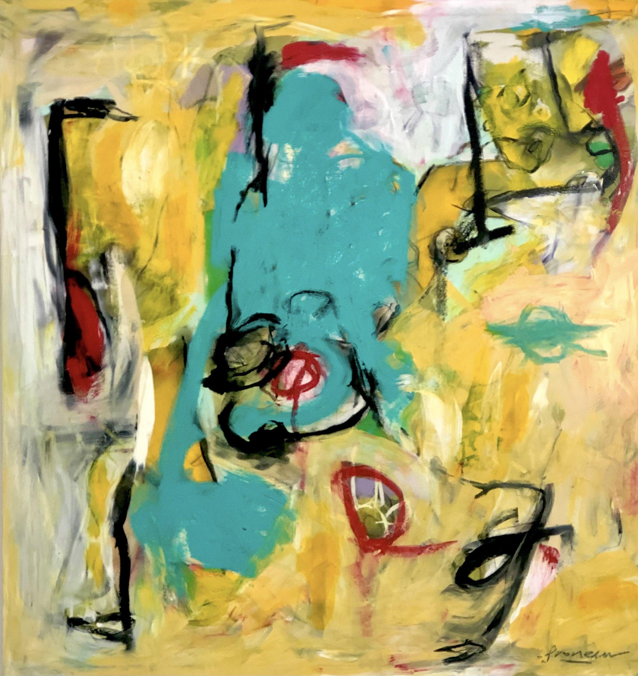 caminante rápido, Pintura, Óleo sobre lienzo - Painting de Laurent Proneur