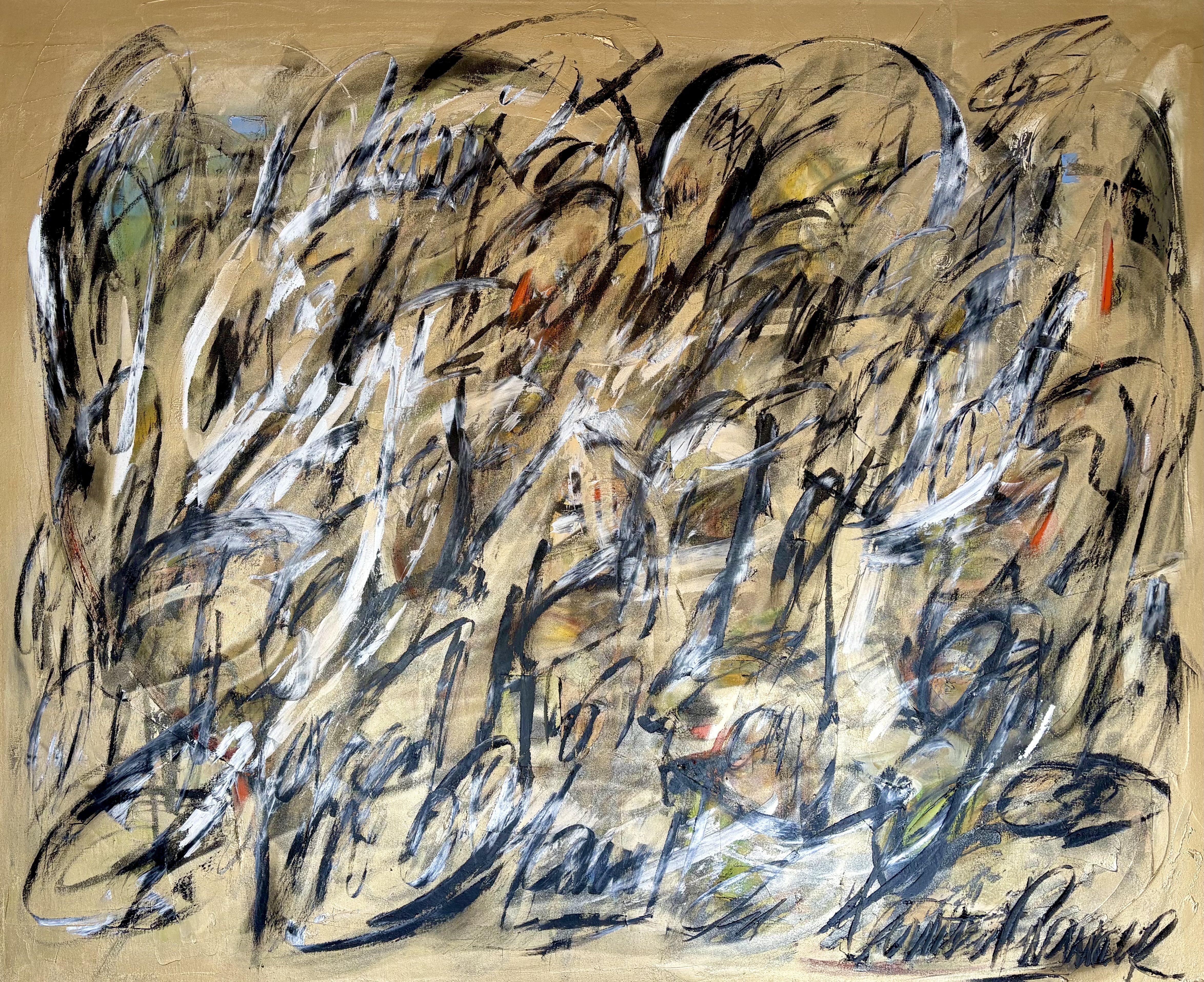 Abstract Painting di Laurent Proneur - Gold Standard, Pittura, Olio su tela