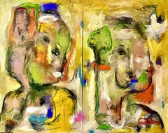 Iâem following you, diptych., Painting, Oil on Canvas