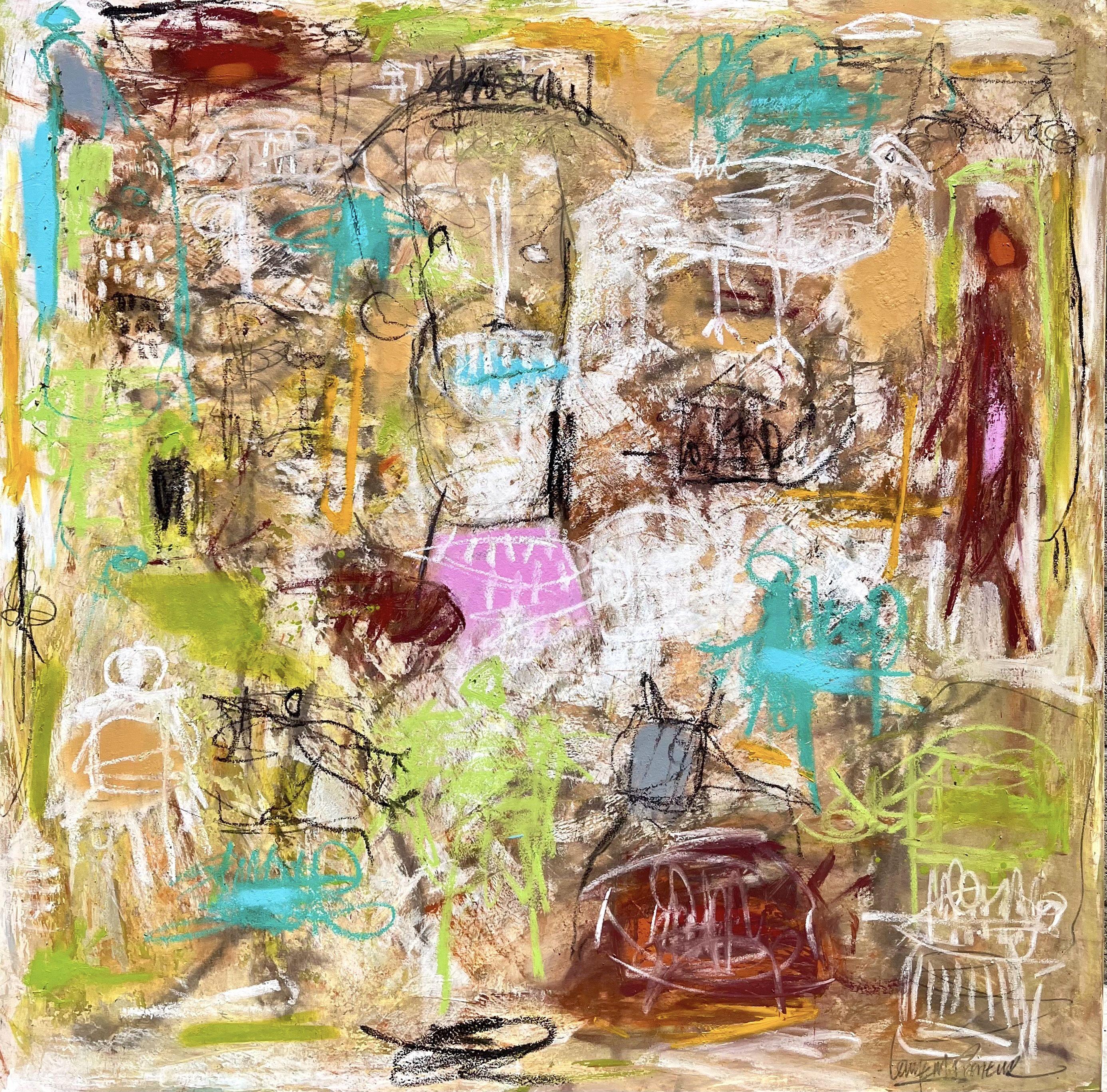 Monday dawns, a fresh start in sight,  A canvas awaiting strokes of light.  With coffee in hand and dreams in flight,  We face the week with courage, bright.     :: Painting :: Abstract Expressionism :: This piece comes with an official certificate