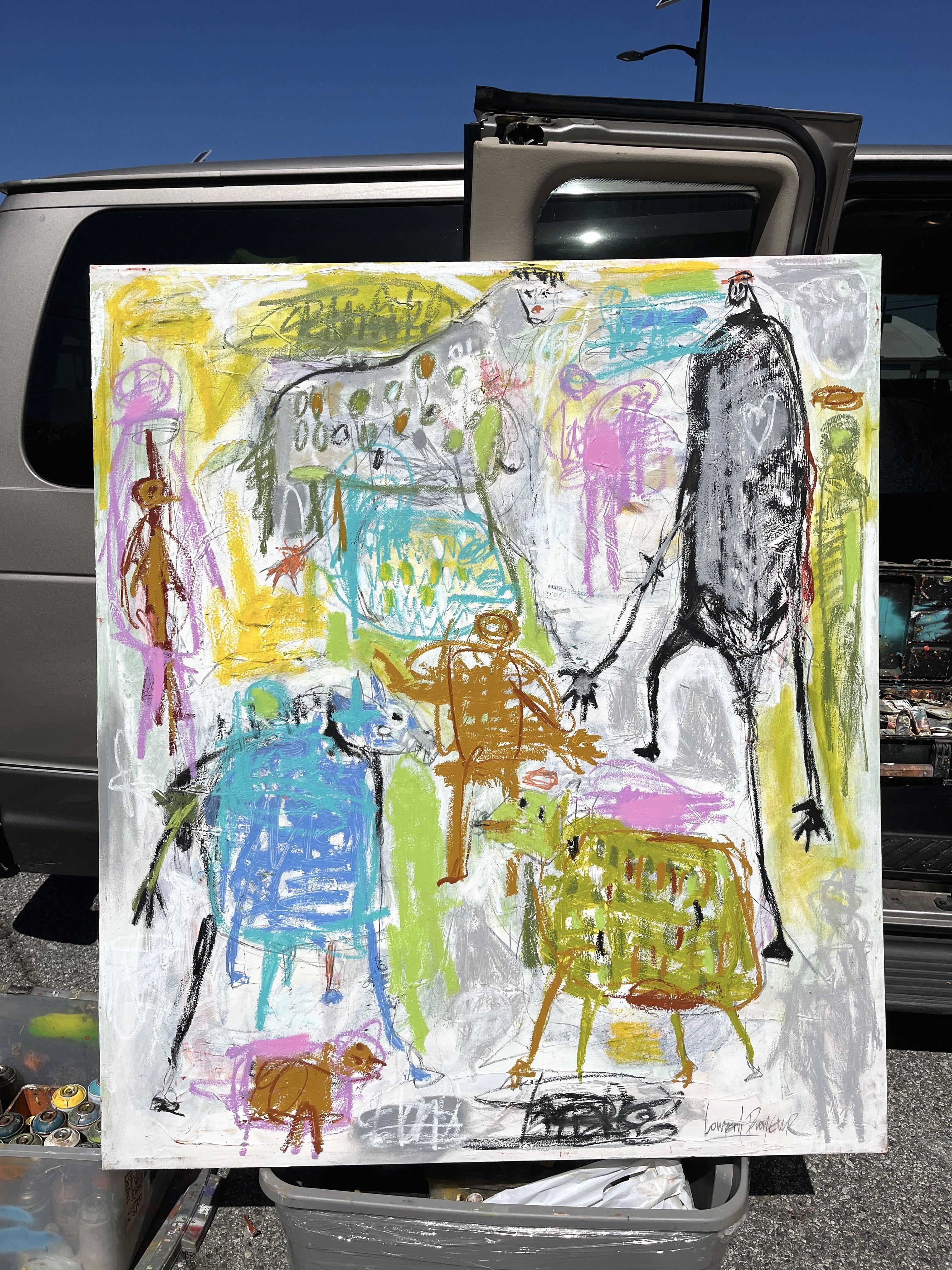 La ballade de printemps, Pittura, Olio su tela - Painting Espressionismo astratto di Laurent Proneur
