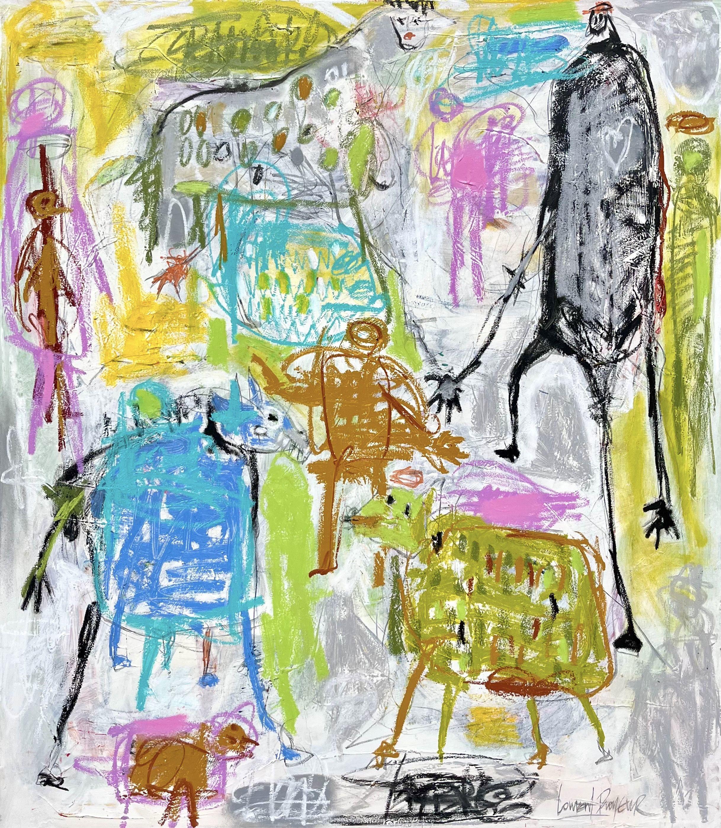 La ballade de printemps, Pittura, Olio su tela - Painting di Laurent Proneur