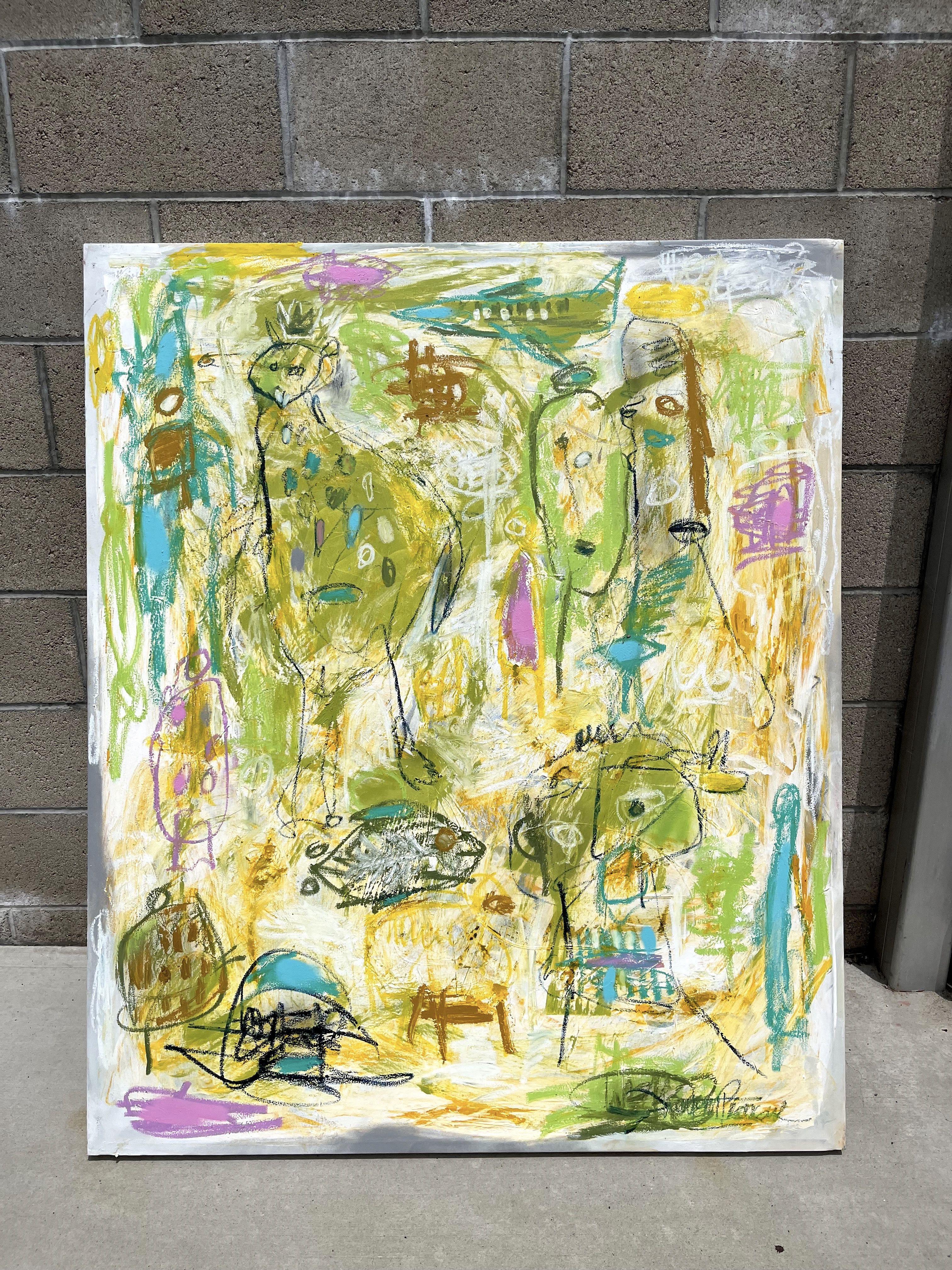 La maitresse est chiante, Pittura, Olio su tela - Painting Espressionismo astratto di Laurent Proneur