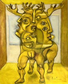 Uomo Alce, Pittura, Olio su tela