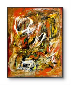 Orange rainy day, Painting, Oil on Canvas