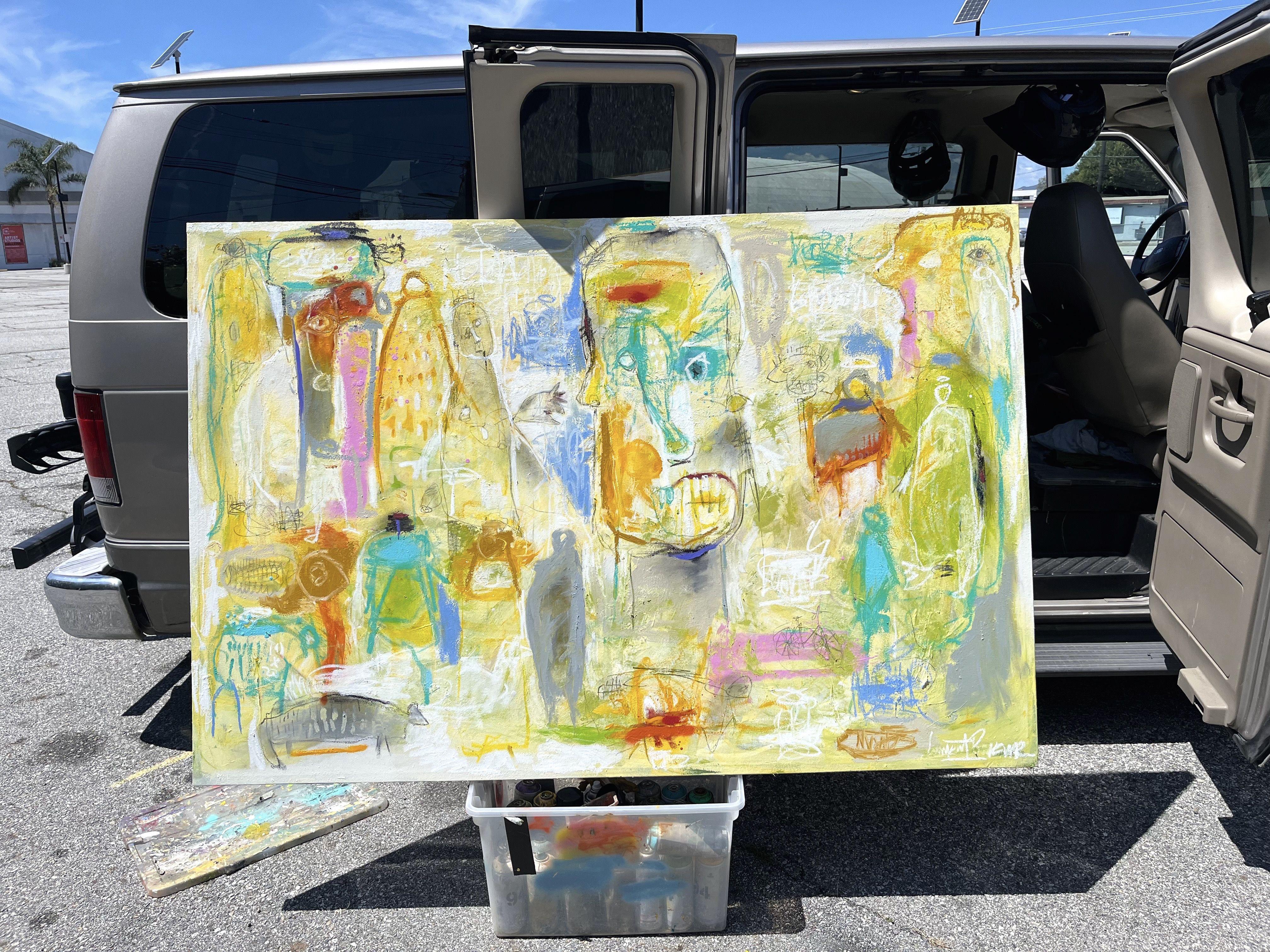 Parcheggio espresso, Pittura, Olio su tela - Painting Espressionismo astratto di Laurent Proneur