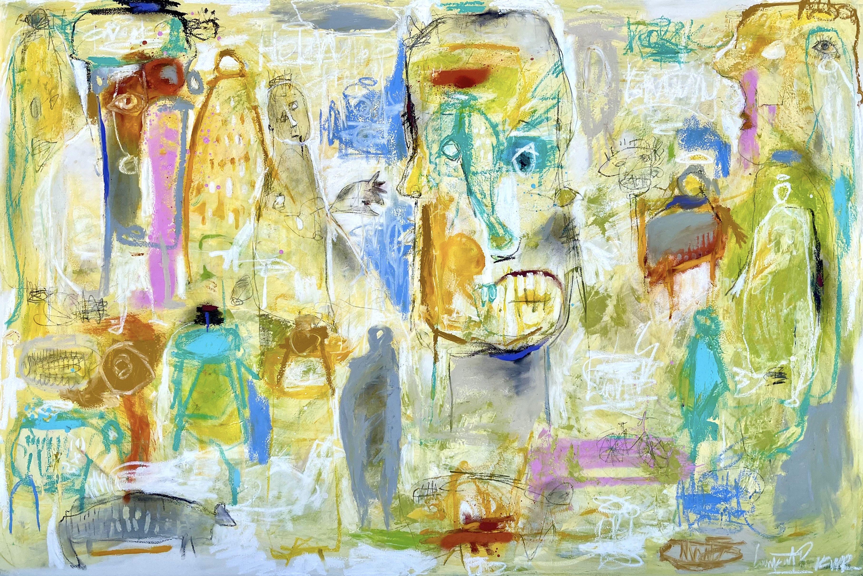 Parcheggio espresso, Pittura, Olio su tela - Painting di Laurent Proneur