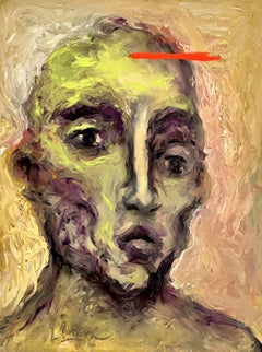 Portrait d'un homme seul, peinture, huile sur toile