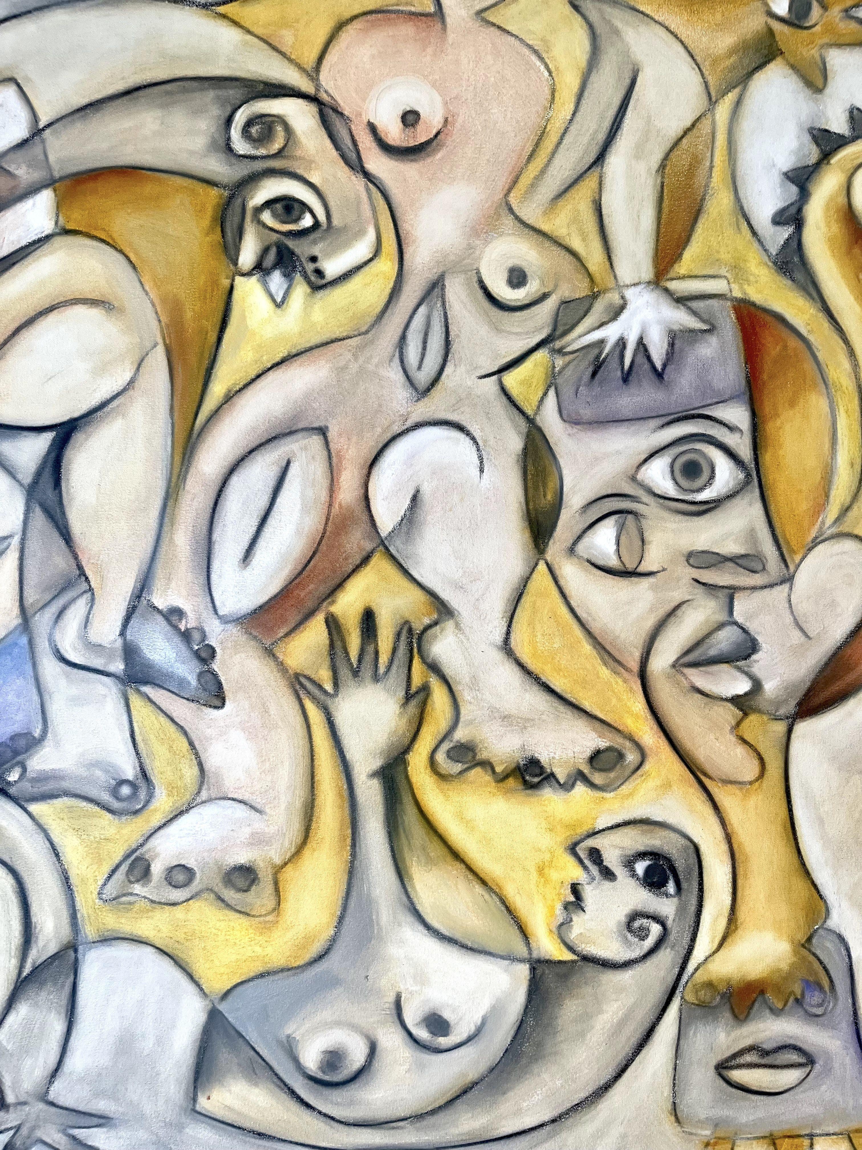 Pression, peinture, huile sur toile - Expressionnisme abstrait Painting par Laurent Proneur