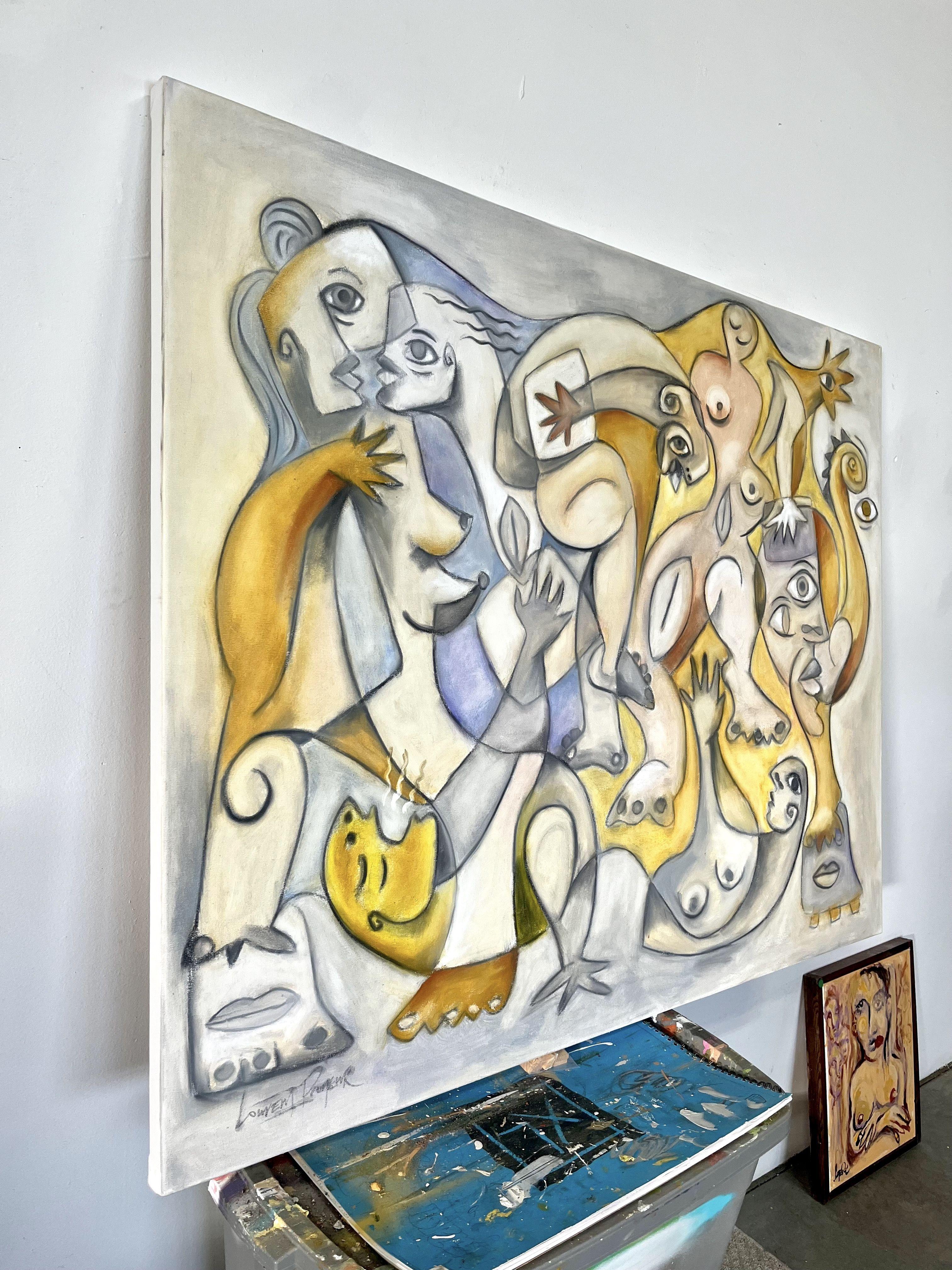 La pression monte, un poids silencieux,  Pousser en avant, tenter le destin.  Dans le creuset du temps, nous trouvons,  Diamants formés, cœurs raffinés :: : Peinture : : Expressionnisme abstrait : : Cette œuvre est accompagnée d'un certificat