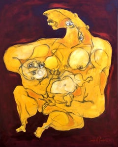 Protective mother, Painting, Oil on Canvas