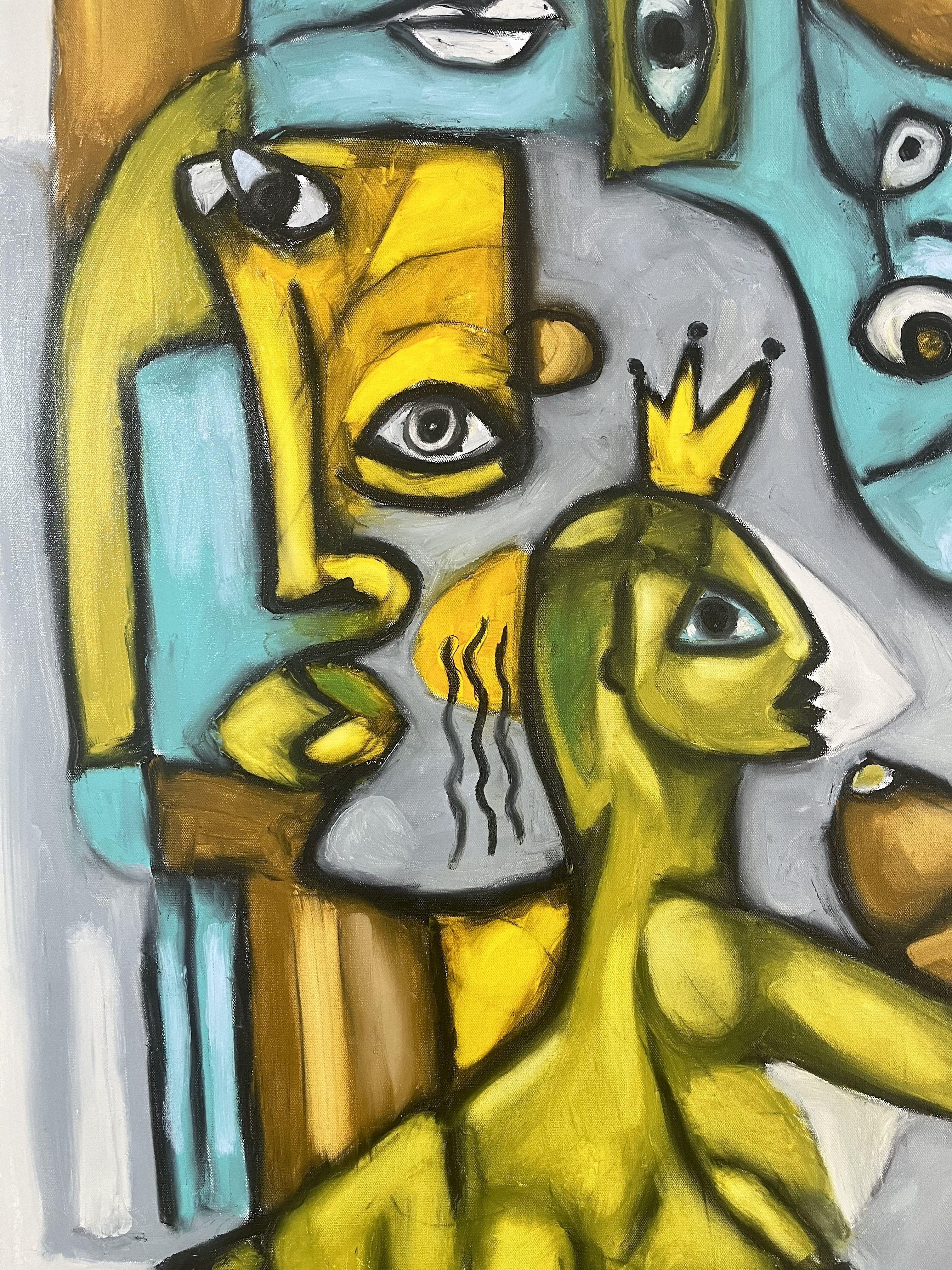 Queen's lover, Painting, Oil on Canvas For Sale 1