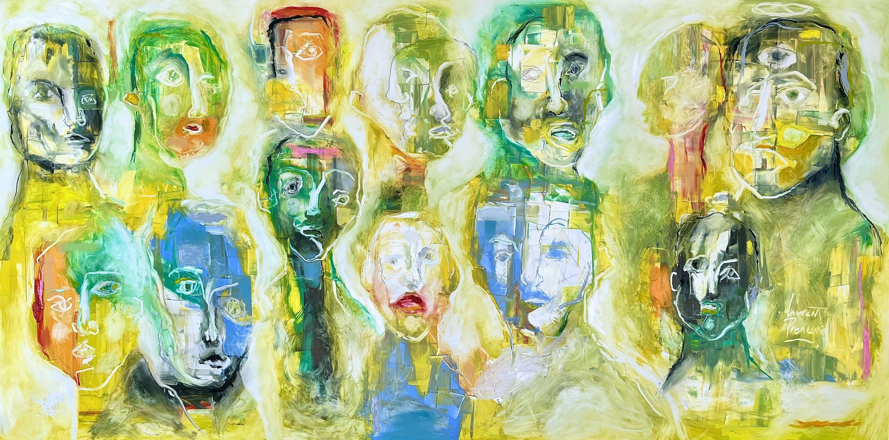 Here they are, in the center of attention, the performer is watching them... they are spectators. :: Painting :: Abstract Expressionism :: This piece comes with an official certificate of authenticity signed by the artist :: Ready to Hang: Yes ::