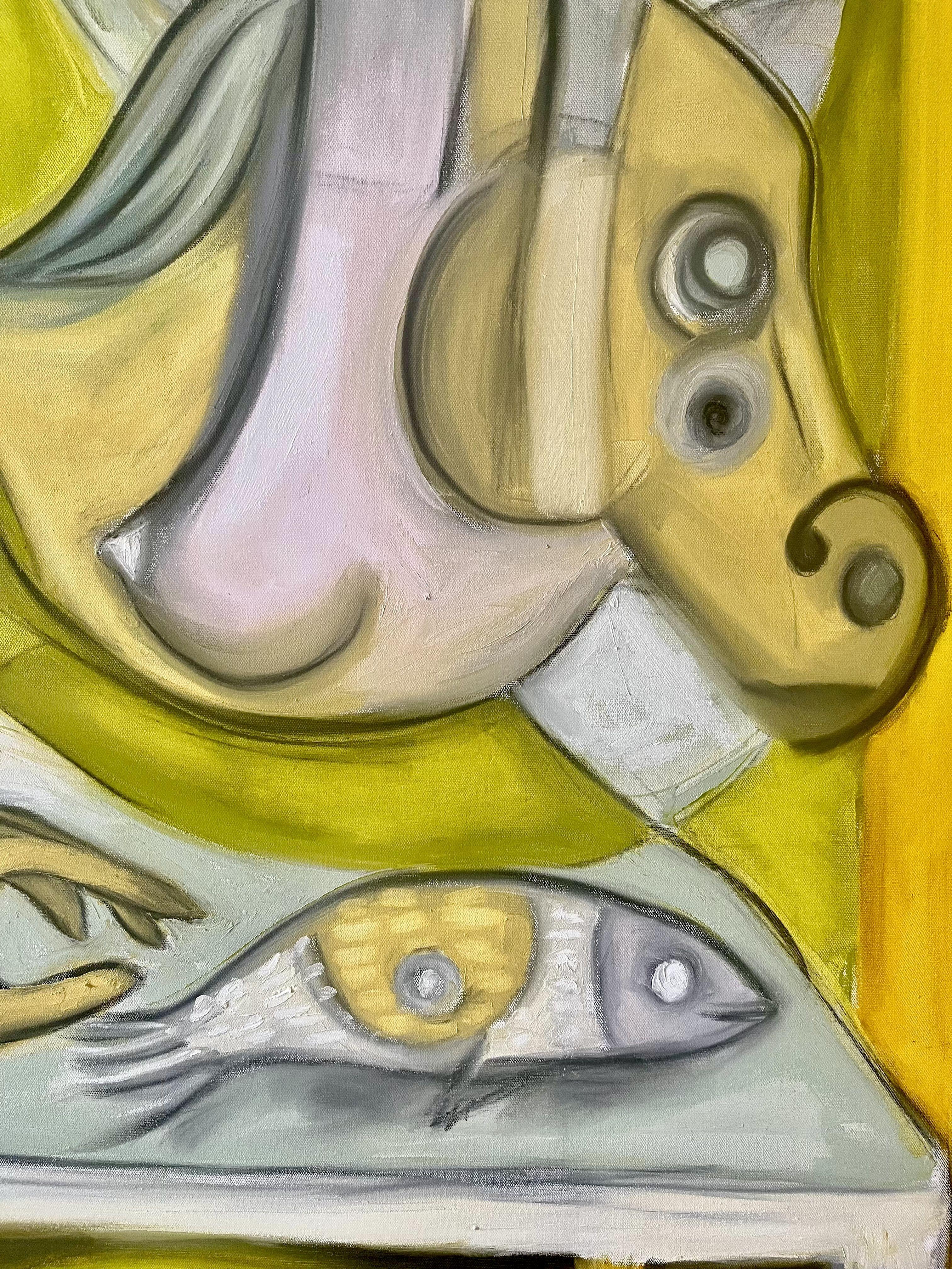 The dinner, Painting, Oil on Canvas For Sale 2