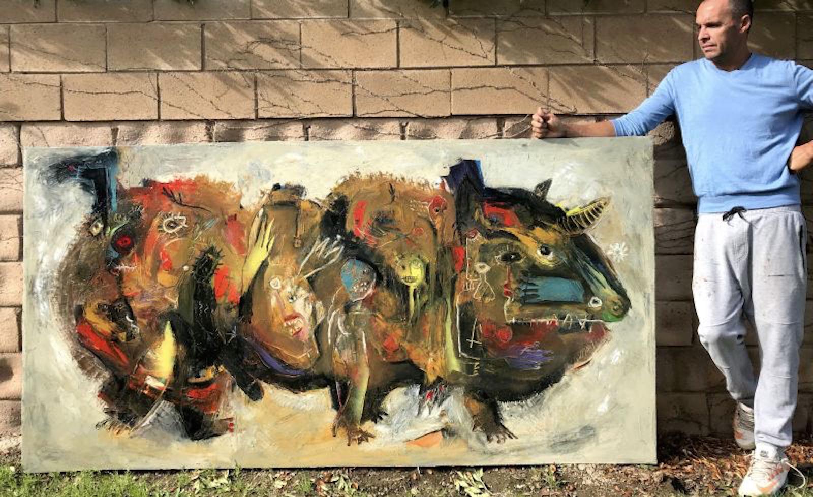 The hog – Painting von Laurent Proneur