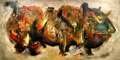 Der Schwein, Gemälde, Öl auf Leinwand