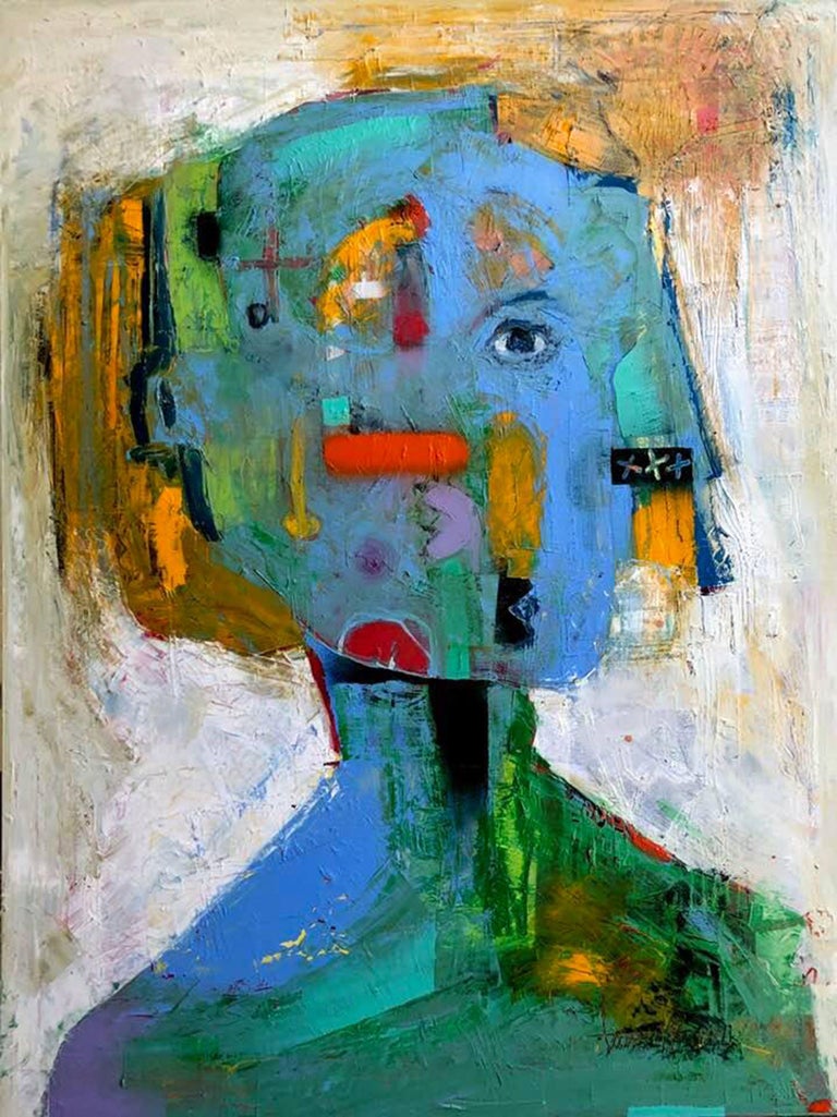 Laurent Proneur - The portrait, Painting, Oil on Canvas For Sale at 1stDibs