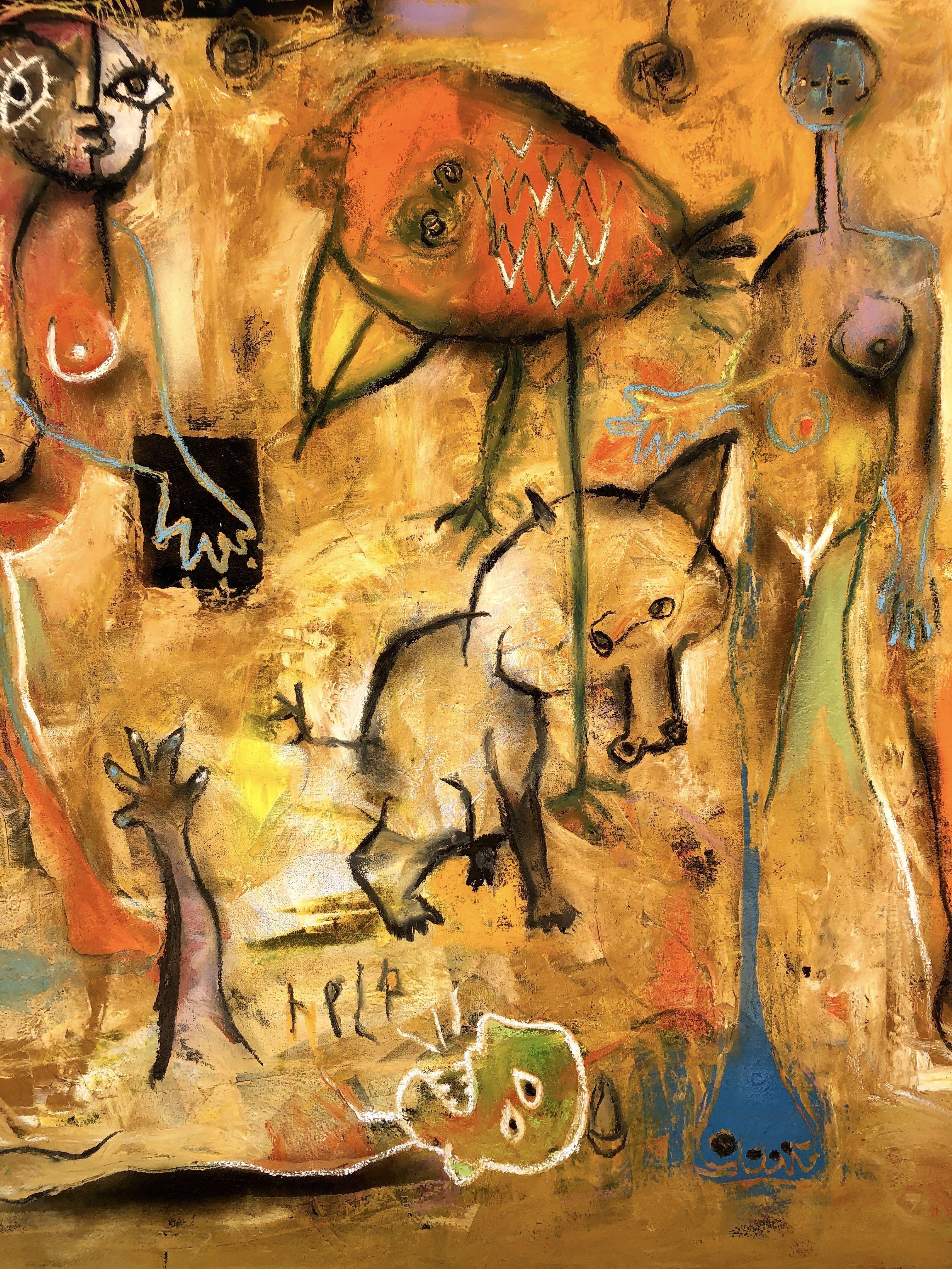 La scena, Pittura, Olio su tela - Painting Contemporaneo di Laurent Proneur