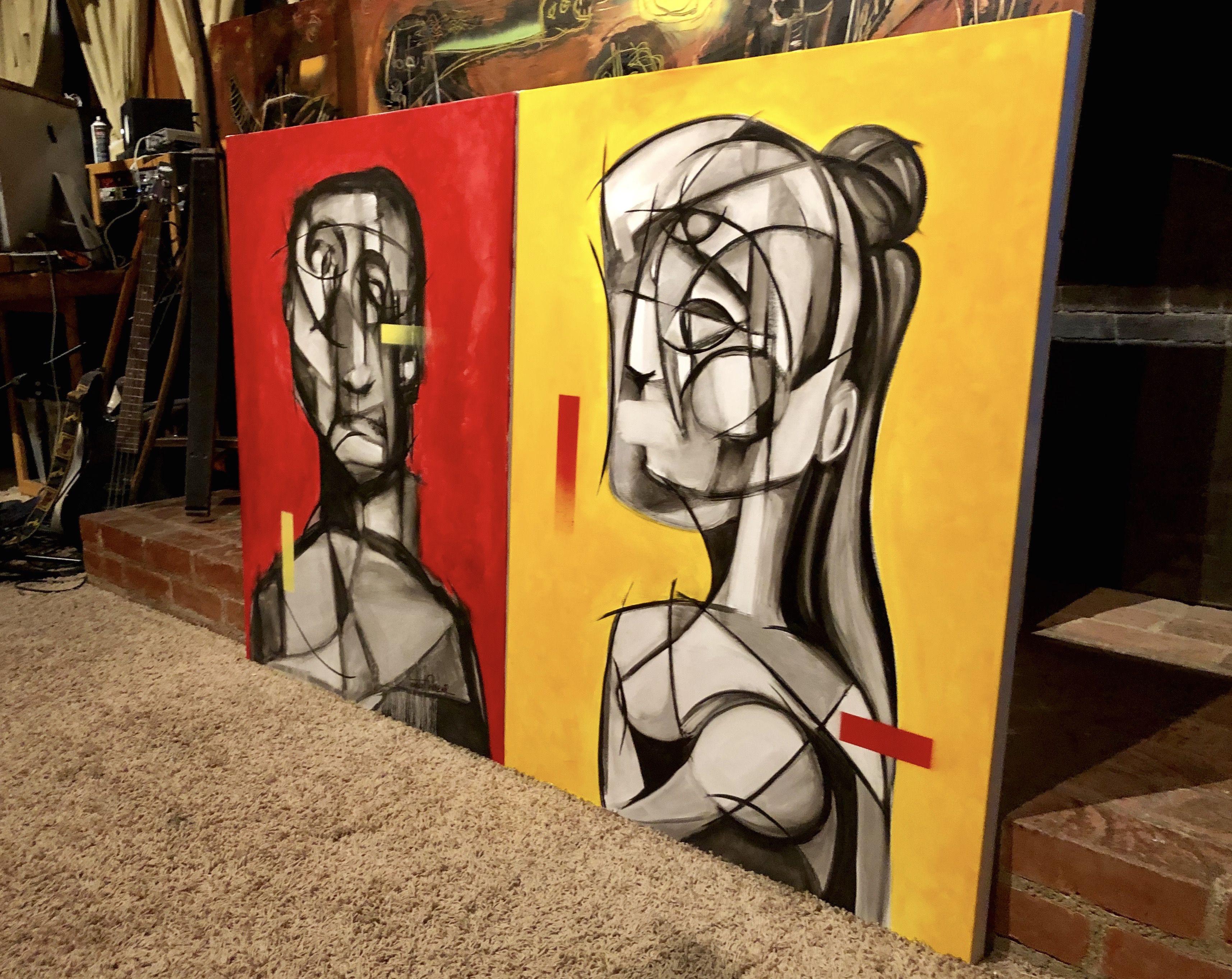 Them (diptych), Painting, Oil on Canvas For Sale 1