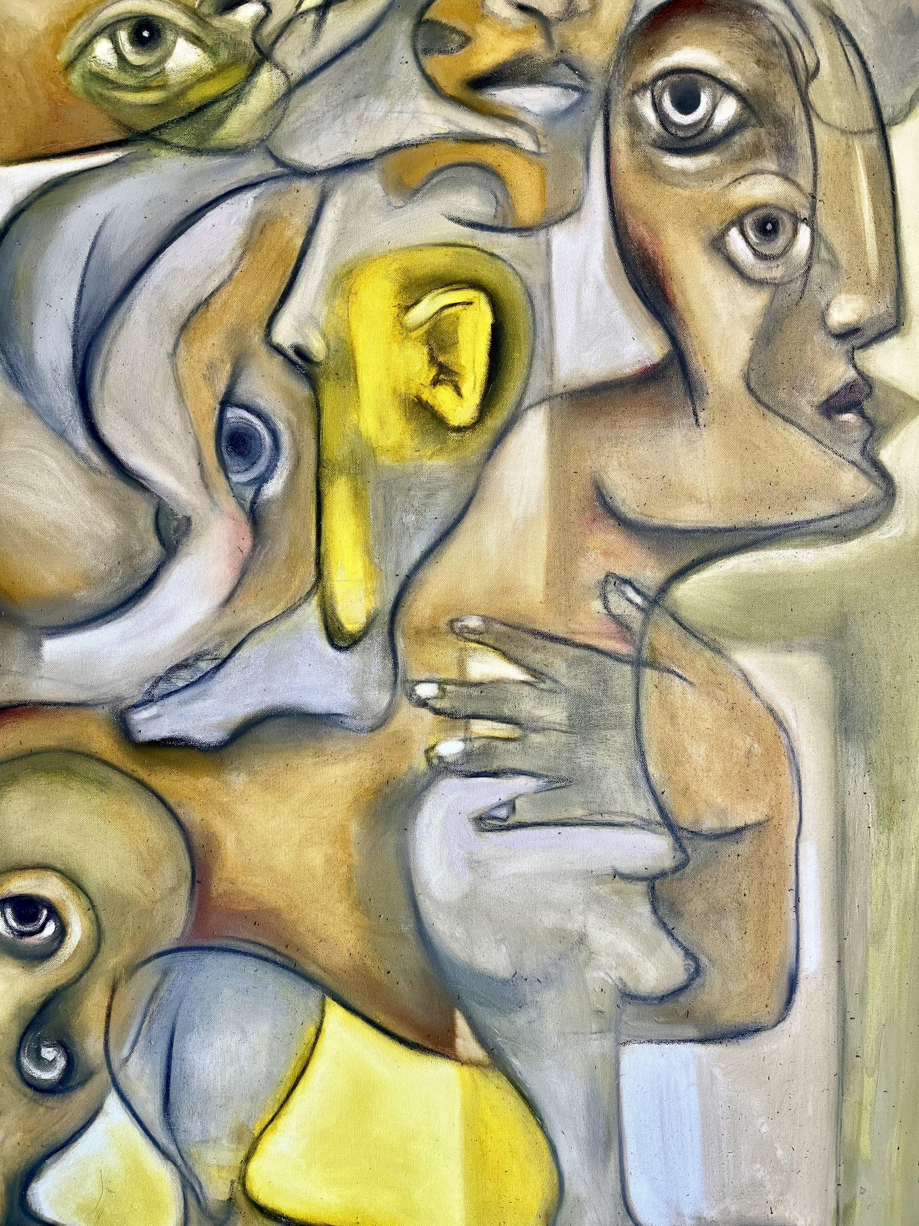 Thoughts of a lonely women, Painting, Oil on Canvas For Sale 2