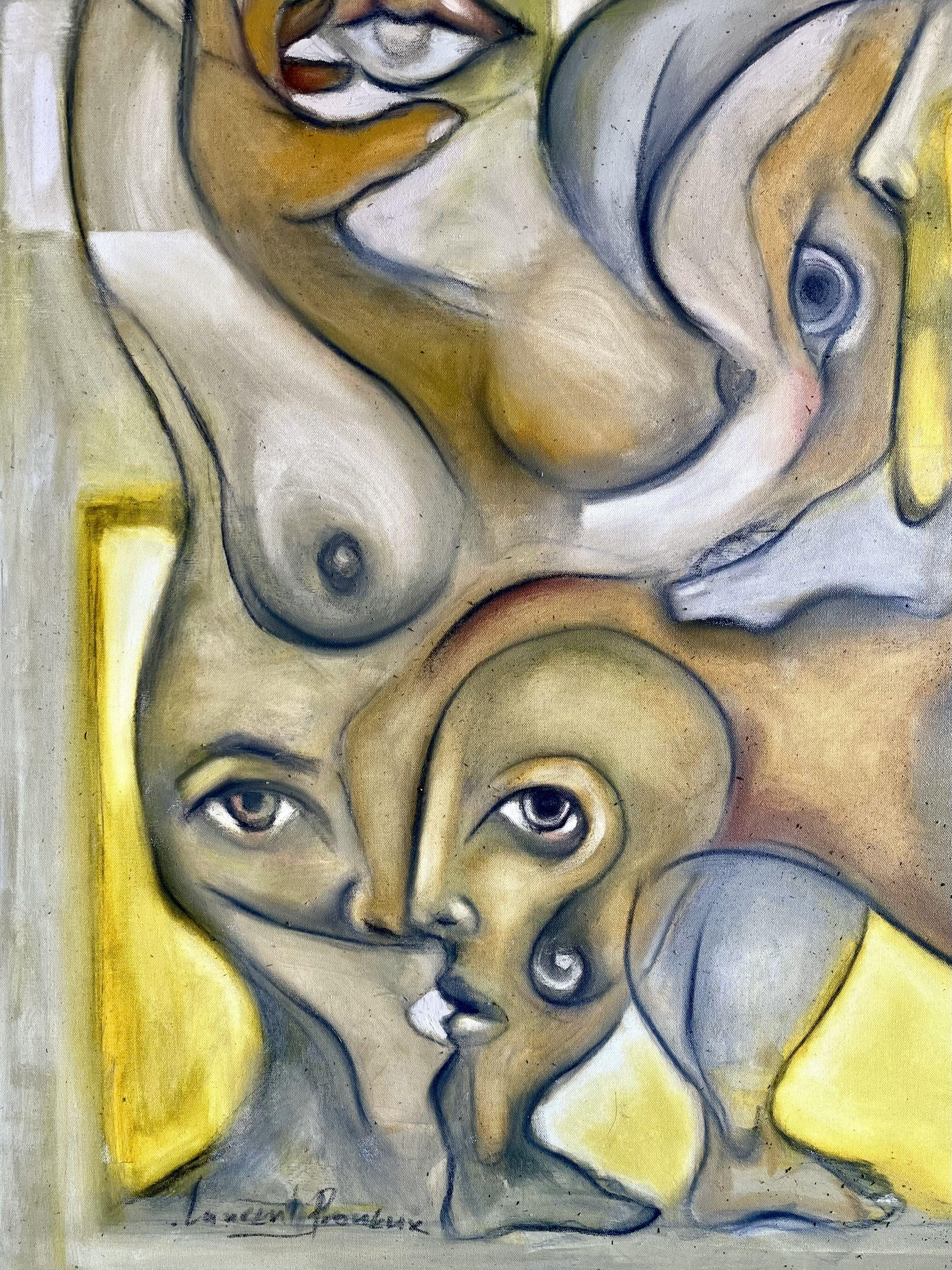 Thoughts of a lonely women, Painting, Oil on Canvas For Sale 3
