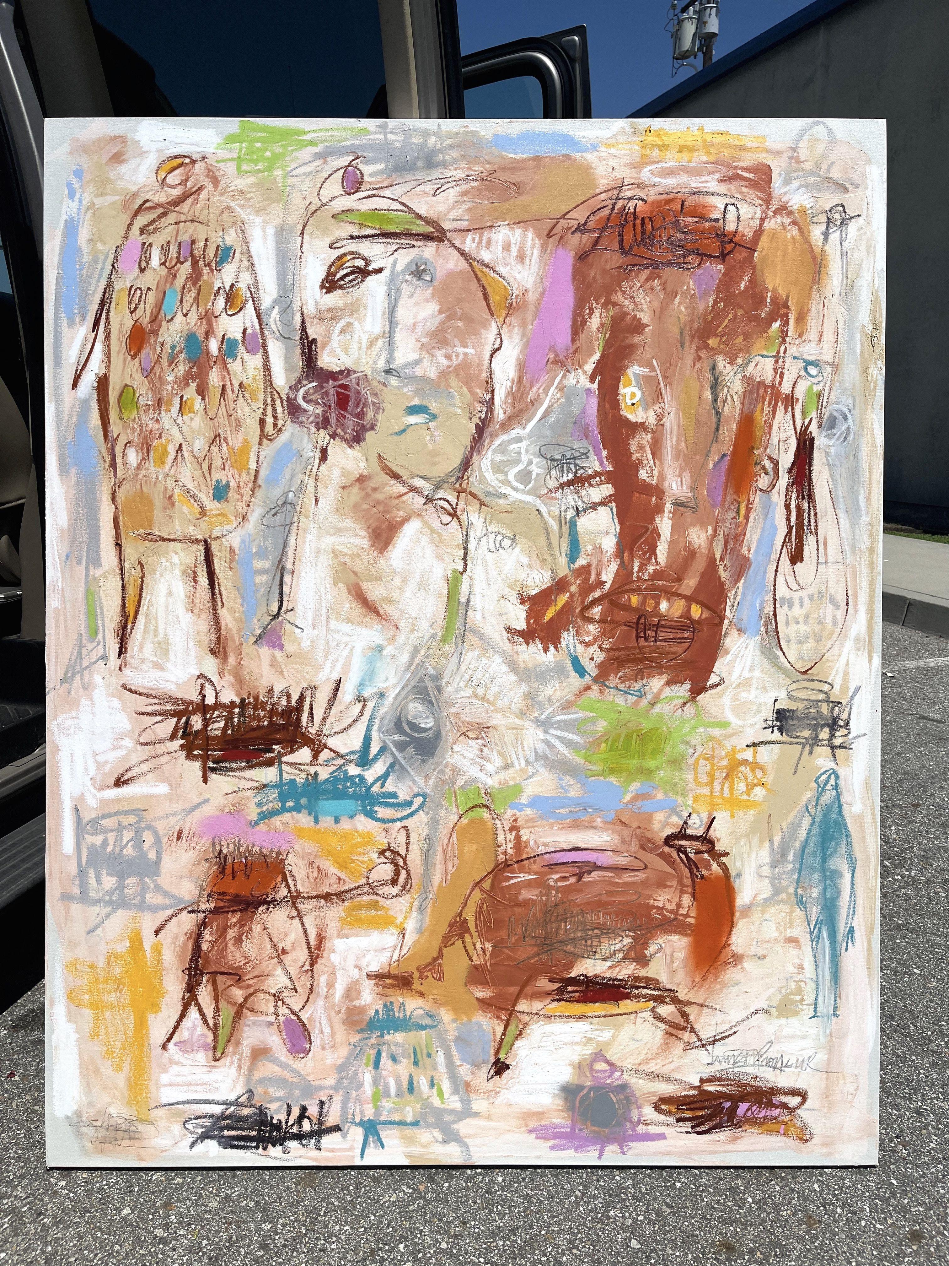 Walmart people, Painting, Oil on Canvas For Sale 1