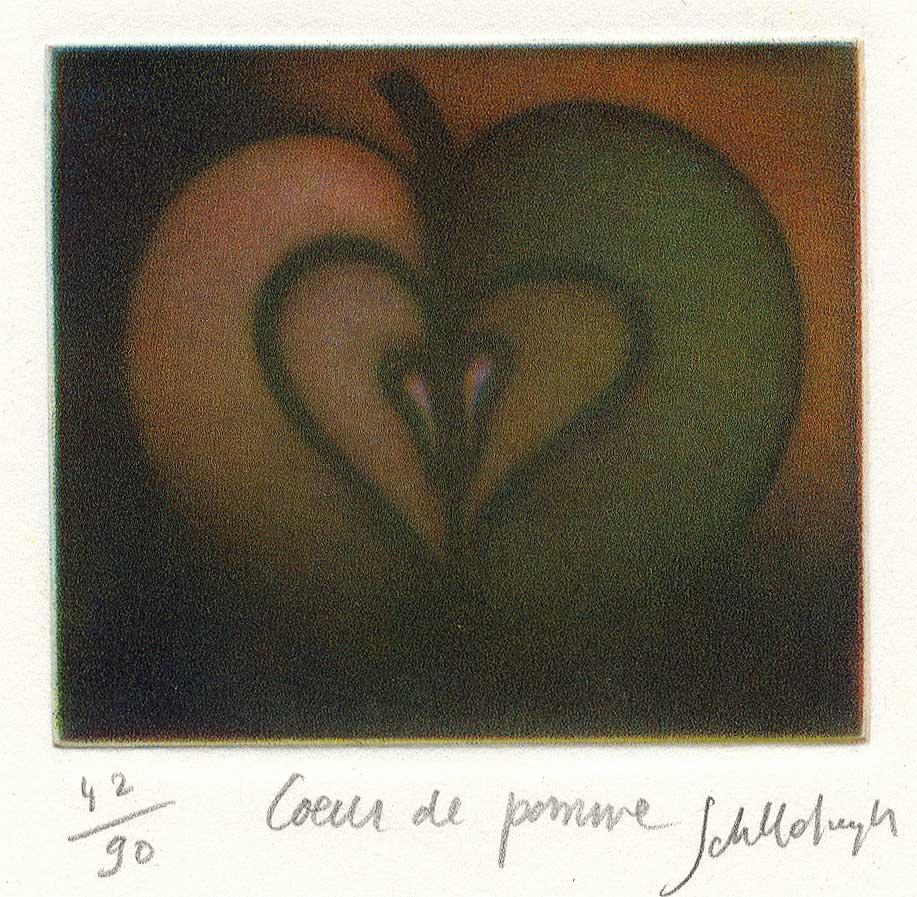 Laurent Schkolnyk Still-Life Print - Coeur de Pomme (Heart of Apple)