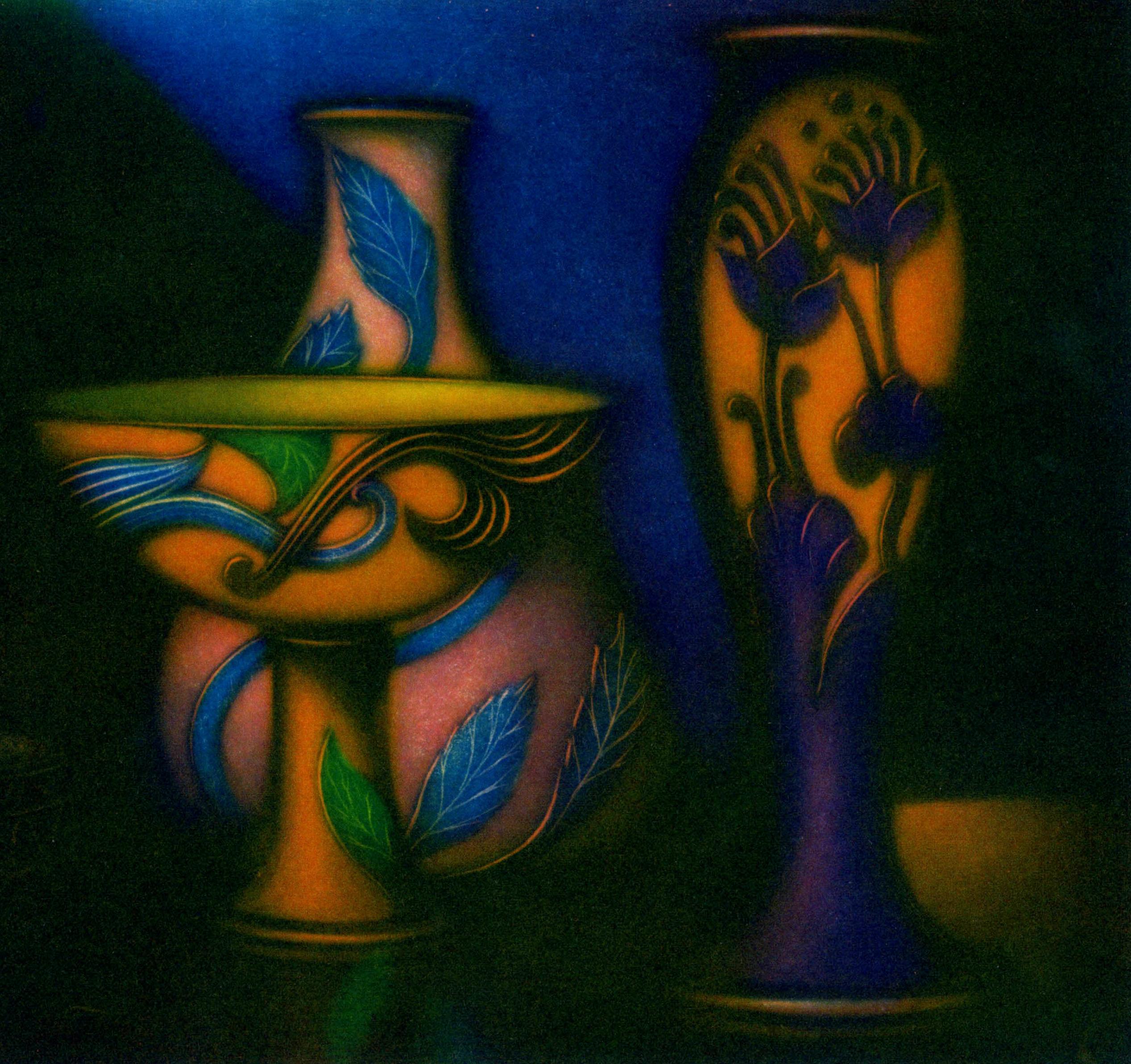 Collection
Color mezzotint, 1980
Signed, titled, and numbered in pencil (see photos)
Edition 80 (78/80)
Considered to be one of the artist's finest mezzotints.
Condition: Excellent
Image/Plate size: 8 1/4 x 10 1/2 inches
Sheet size: 14 1/4 x 15 5/8