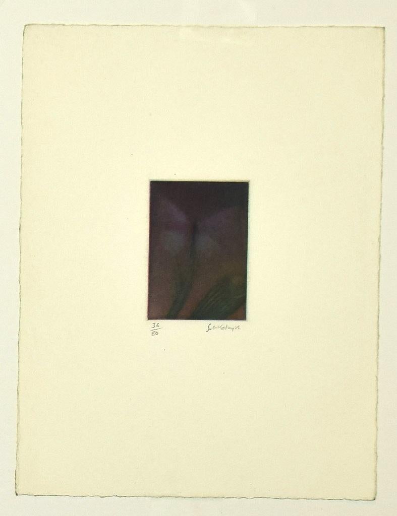 Komposition - Original-Radierung auf Papier von Laurent Schkolnyk - 1990 im Angebot 1