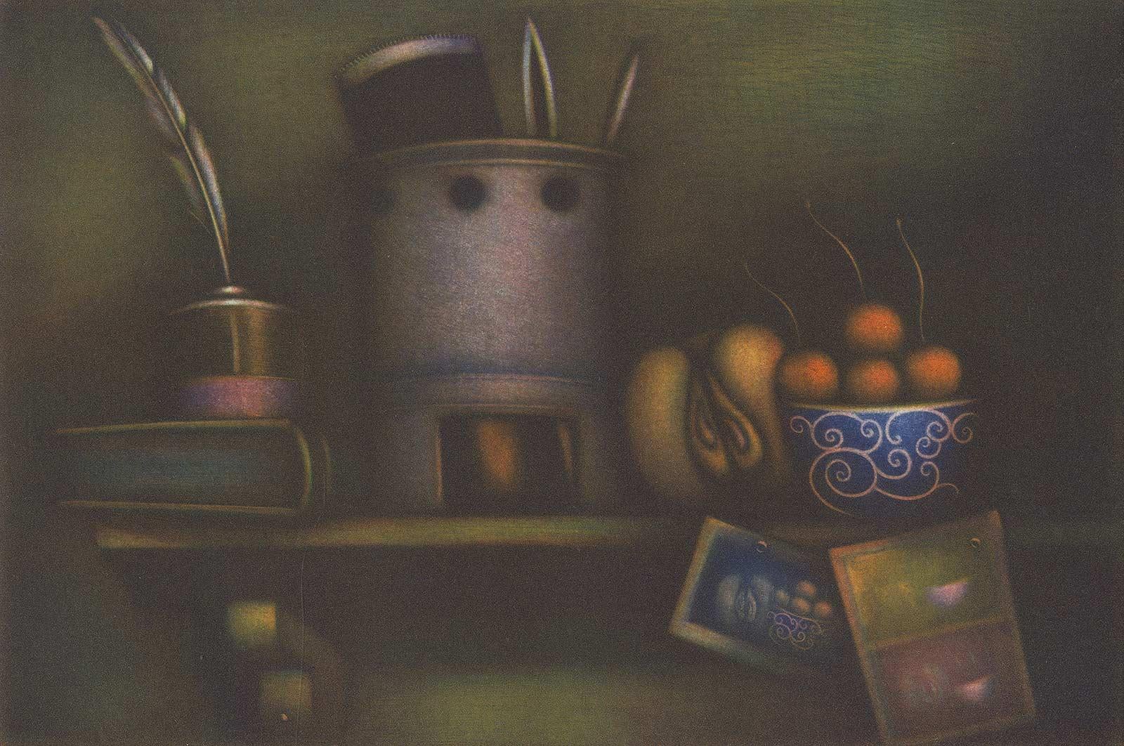 Laurent Schkolnyk Still-Life Print - Homage to Le Blon (In the 18th C, Le Bon invented a 3-4 color printing method)