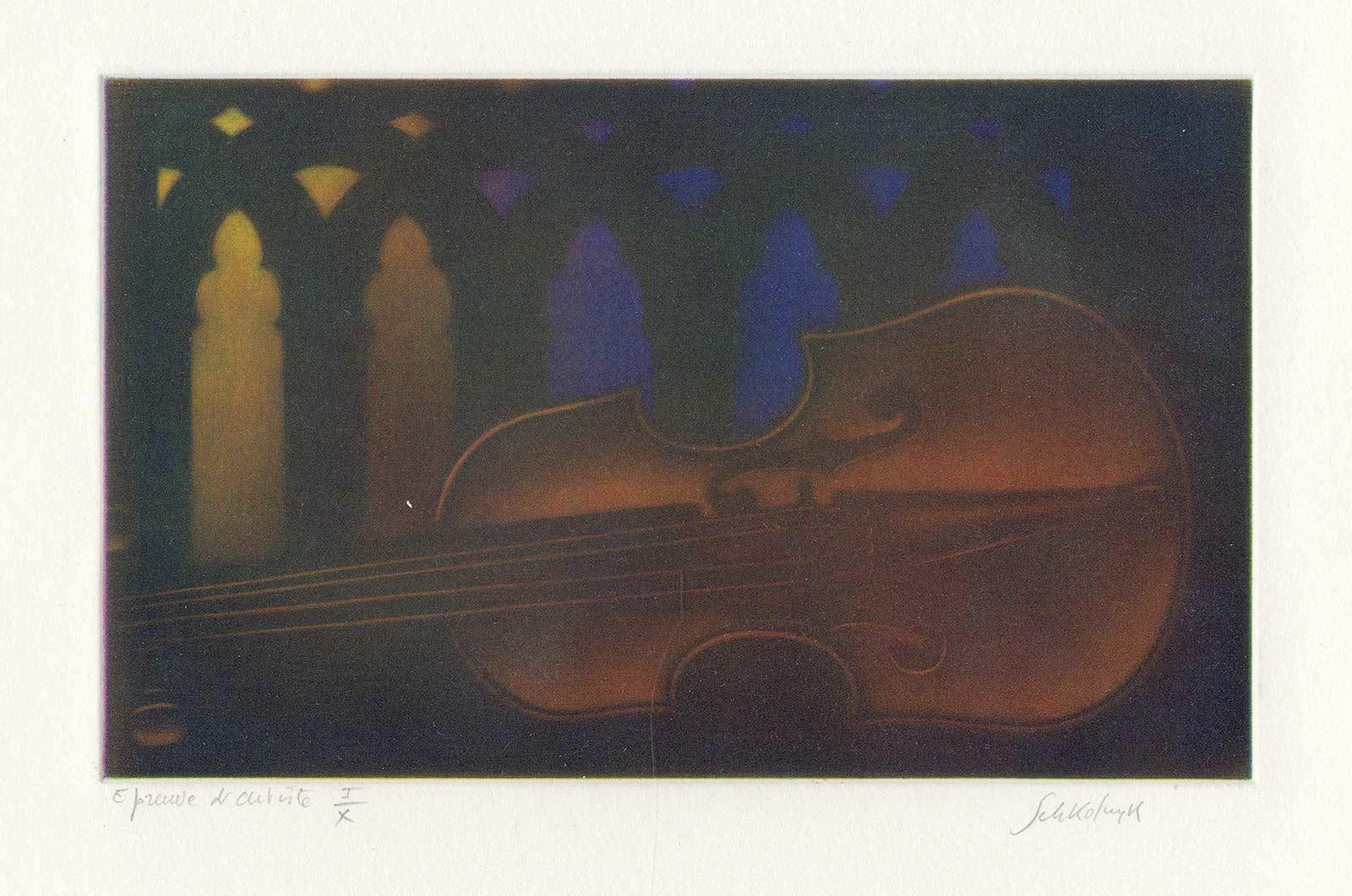 HOMAGE TO VIVALDI - Black Still-Life Print by Laurent Schkolnyk