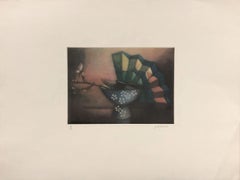 "La Branche Cerise Limitierte Auflage Serigraphie, Modern, 68/80, Gerahmt