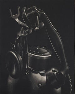 Vintage Telephone, mezzotint by Laurent Schkolnyk