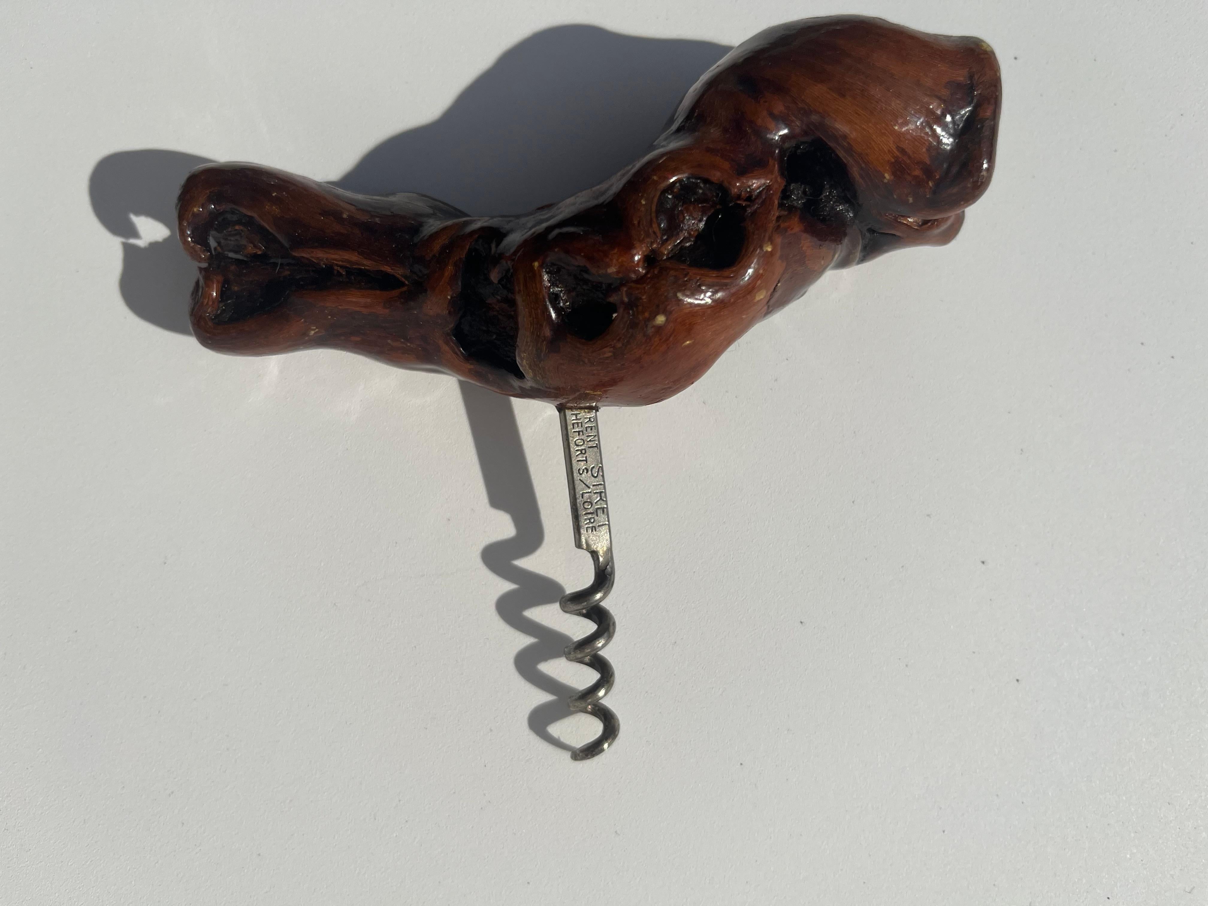 Laurent Siret, French Burlwood Cork Screw, France In Good Condition For Sale In Miami, FL