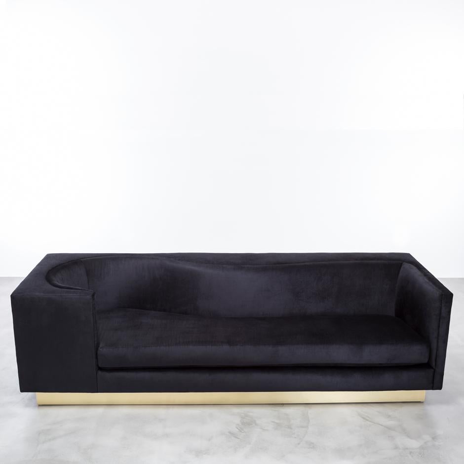 LAURENT SOFA - Modern Asymmetrical Sofa in Black Glam Velvet

The Laurent Sofa is a luxurious and modern piece of furniture that is both stylish and comfortable. This asymmetrical sofa features a minimal modern rectangular frame with contained