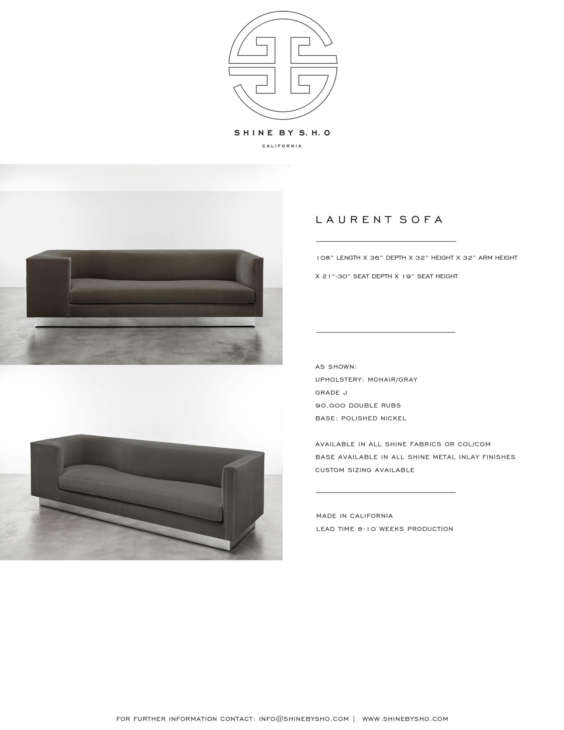 American LAURENT SOFA - Modern Asymmetrical Sofa in Black Glam Velvet