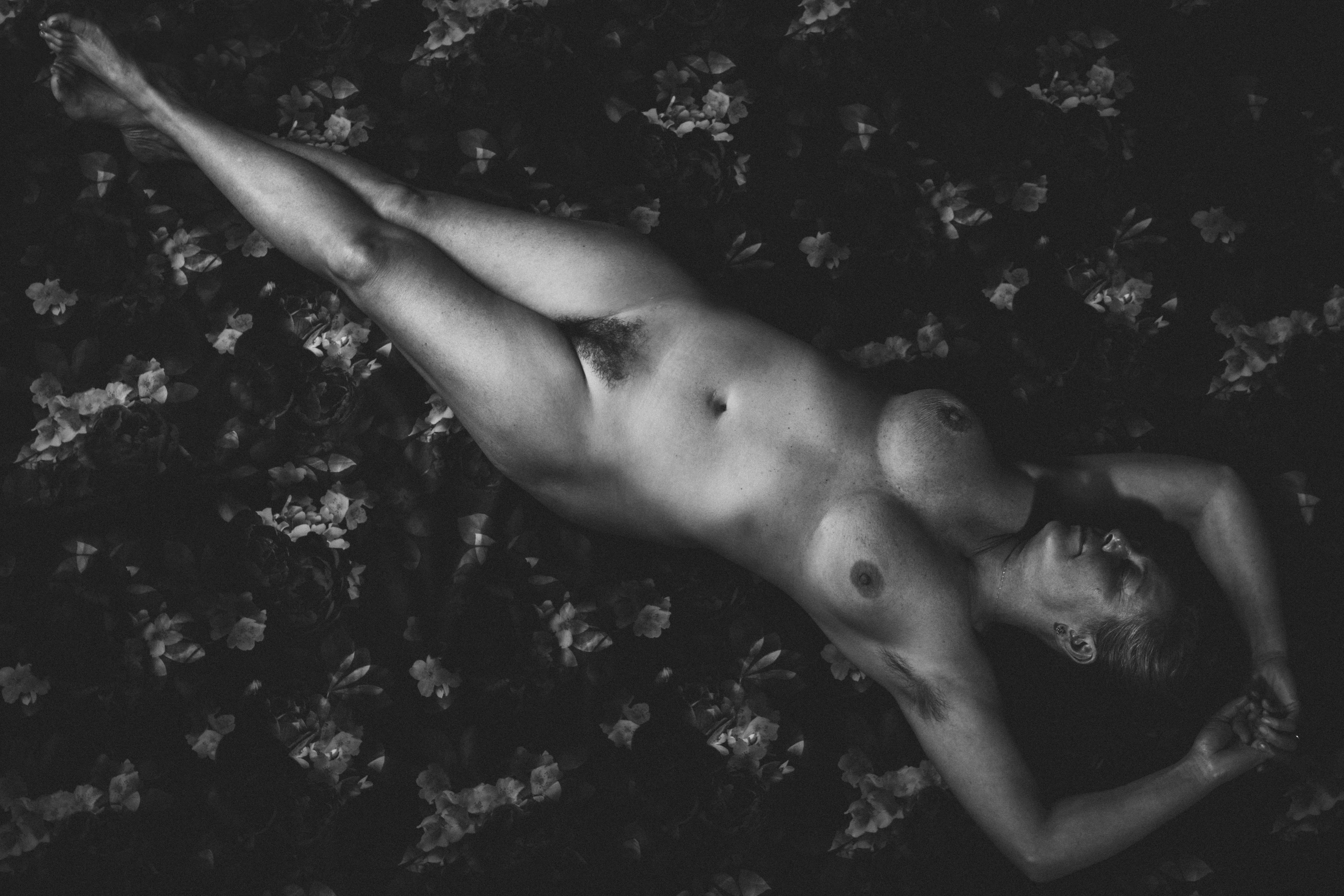 “Portrait of Nude Woman” Fine Art Nude Photography Limited Edition Print 2/3 - Black Black and White Photograph by Laurentina Miksys