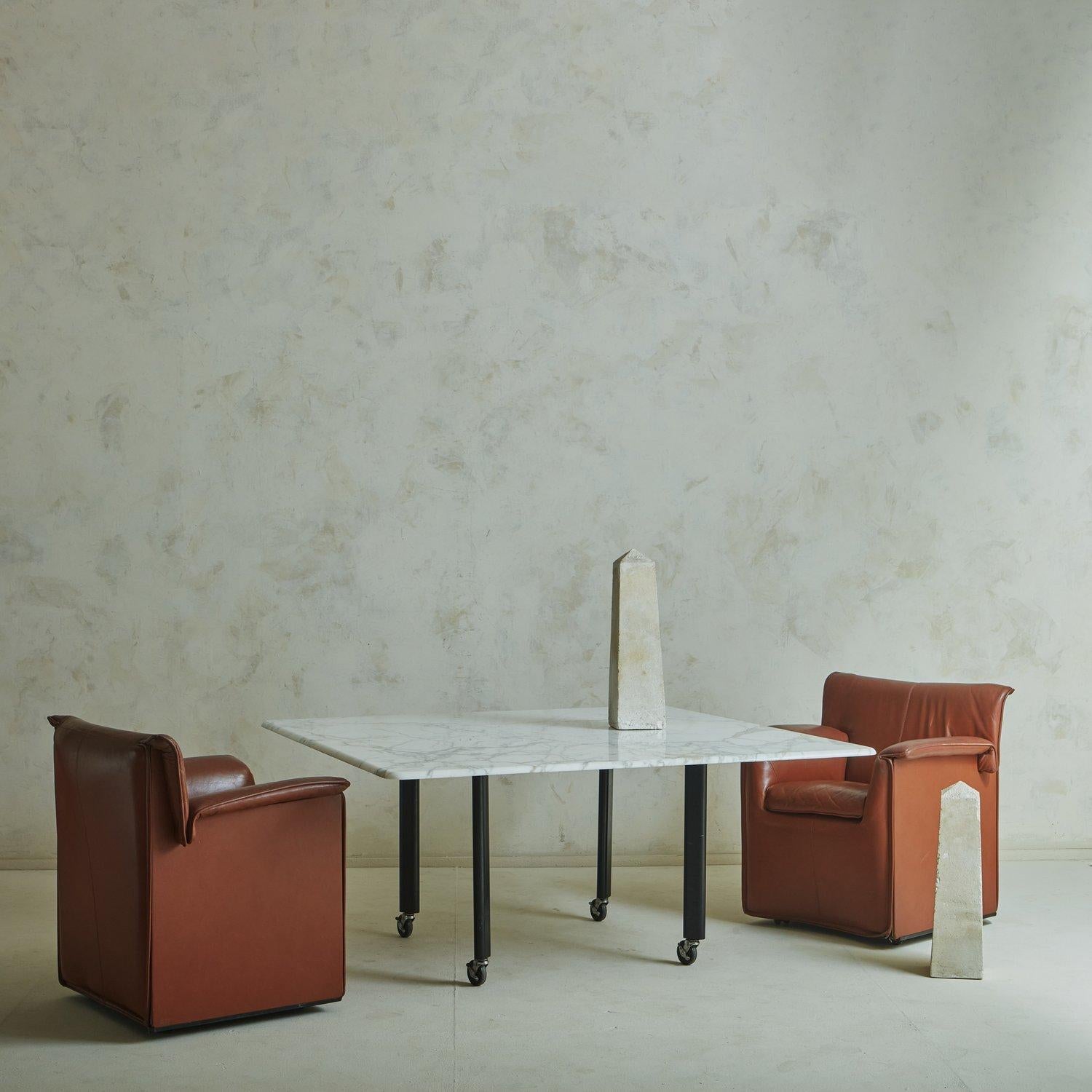 Modern 'Lauriana' Chair in Cognac Leather By Afra + Tobia Scarpa For B&B Italia 