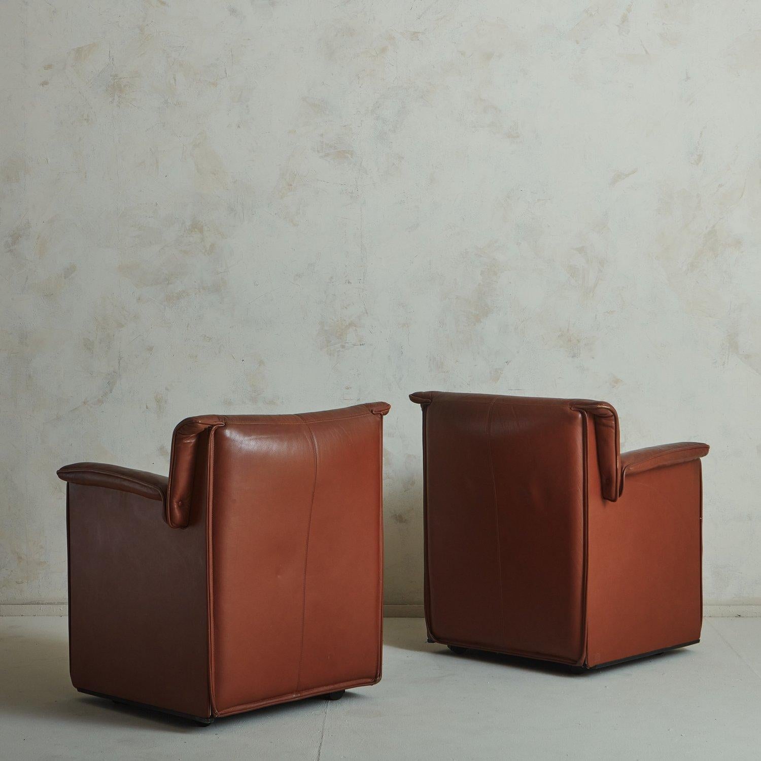 Italian 'Lauriana' Chair in Cognac Leather By Afra + Tobia Scarpa For B&B Italia 