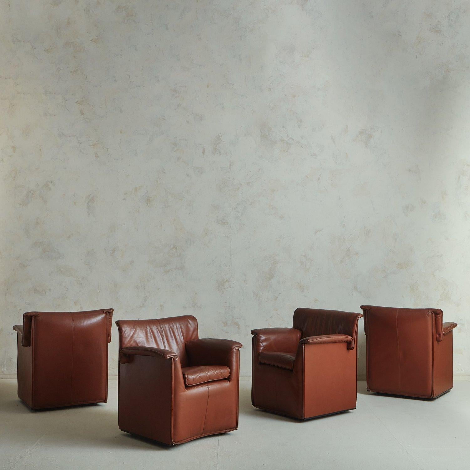 'Lauriana' Chair in Cognac Leather By Afra + Tobia Scarpa For B&B Italia  2