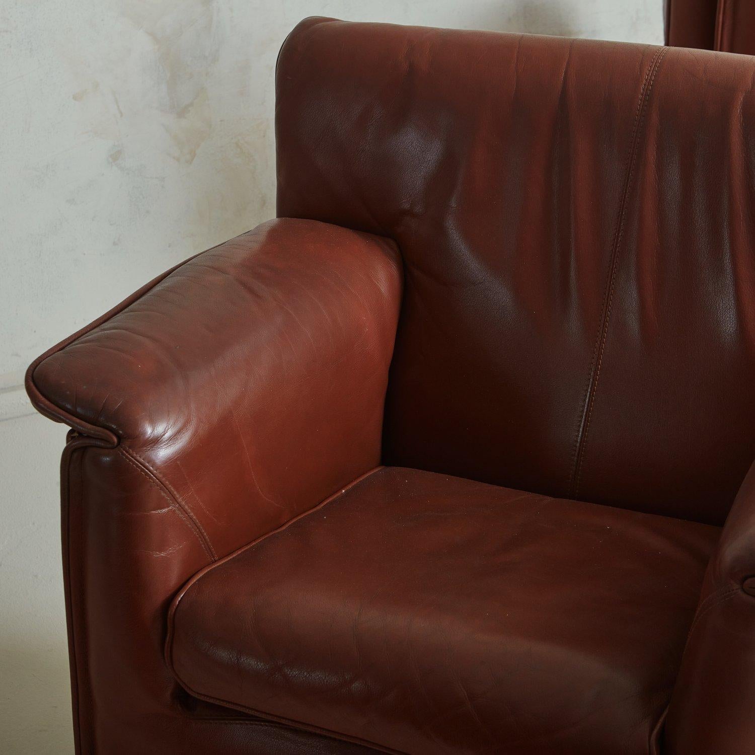 'Lauriana' Chair in Cognac Leather By Afra + Tobia Scarpa For B&B Italia  3