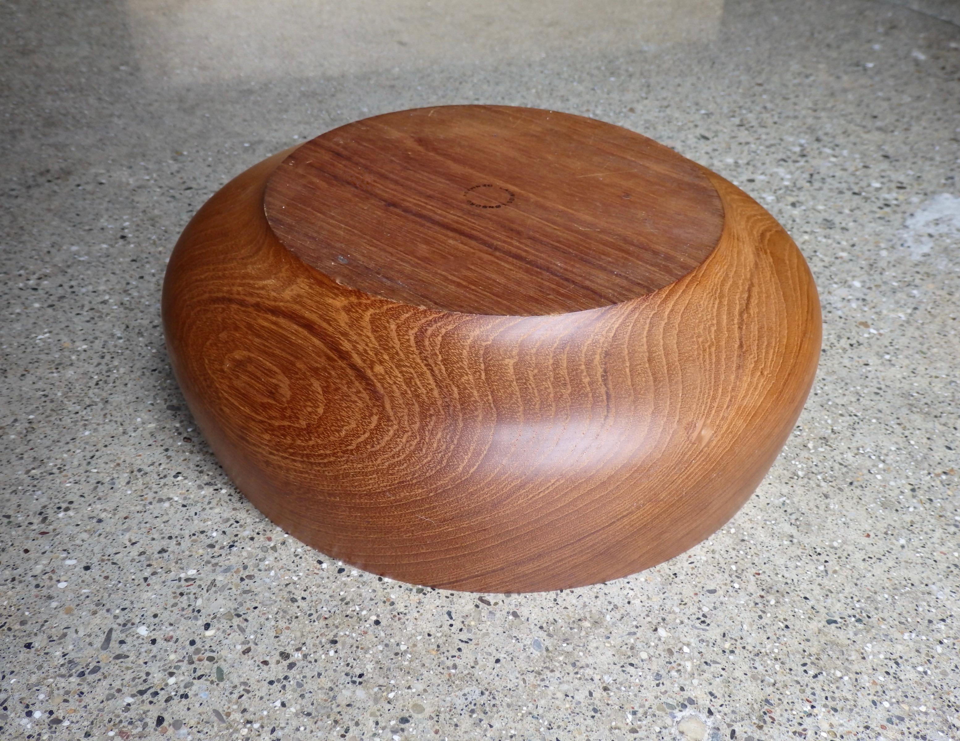 Laurids Lonborg Danish Turned Teak Wood Bowl 4