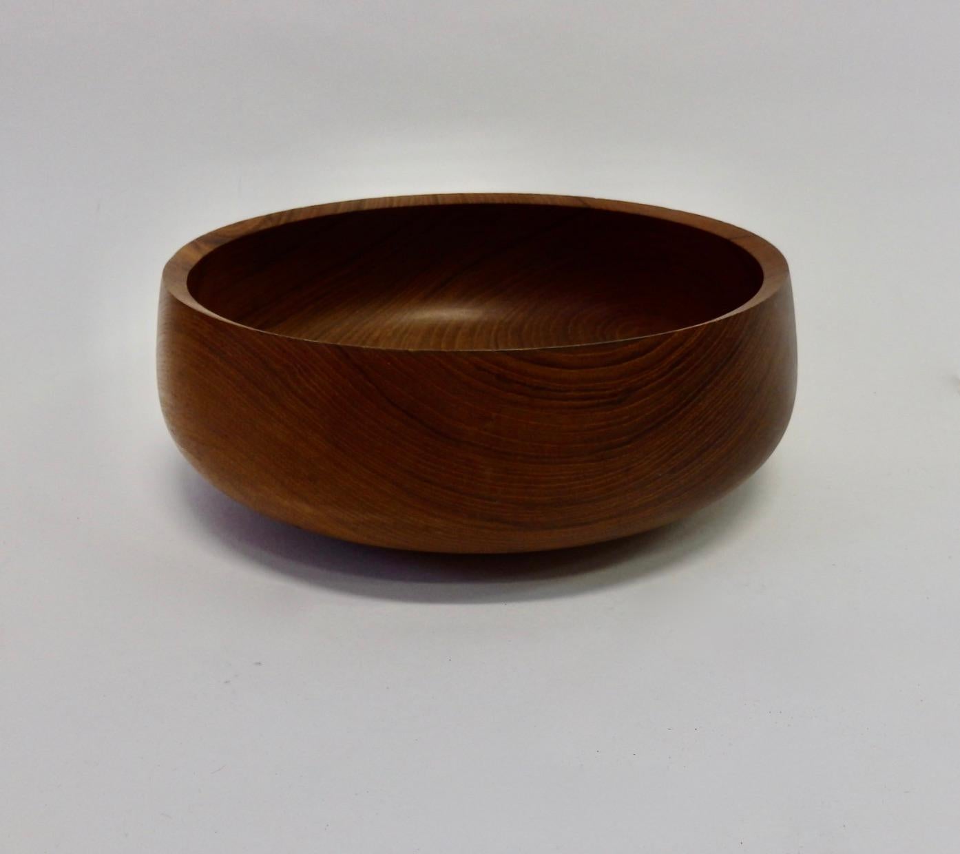 Hand-Crafted Laurids Lonborg Danish Turned Teak Wood Bowl