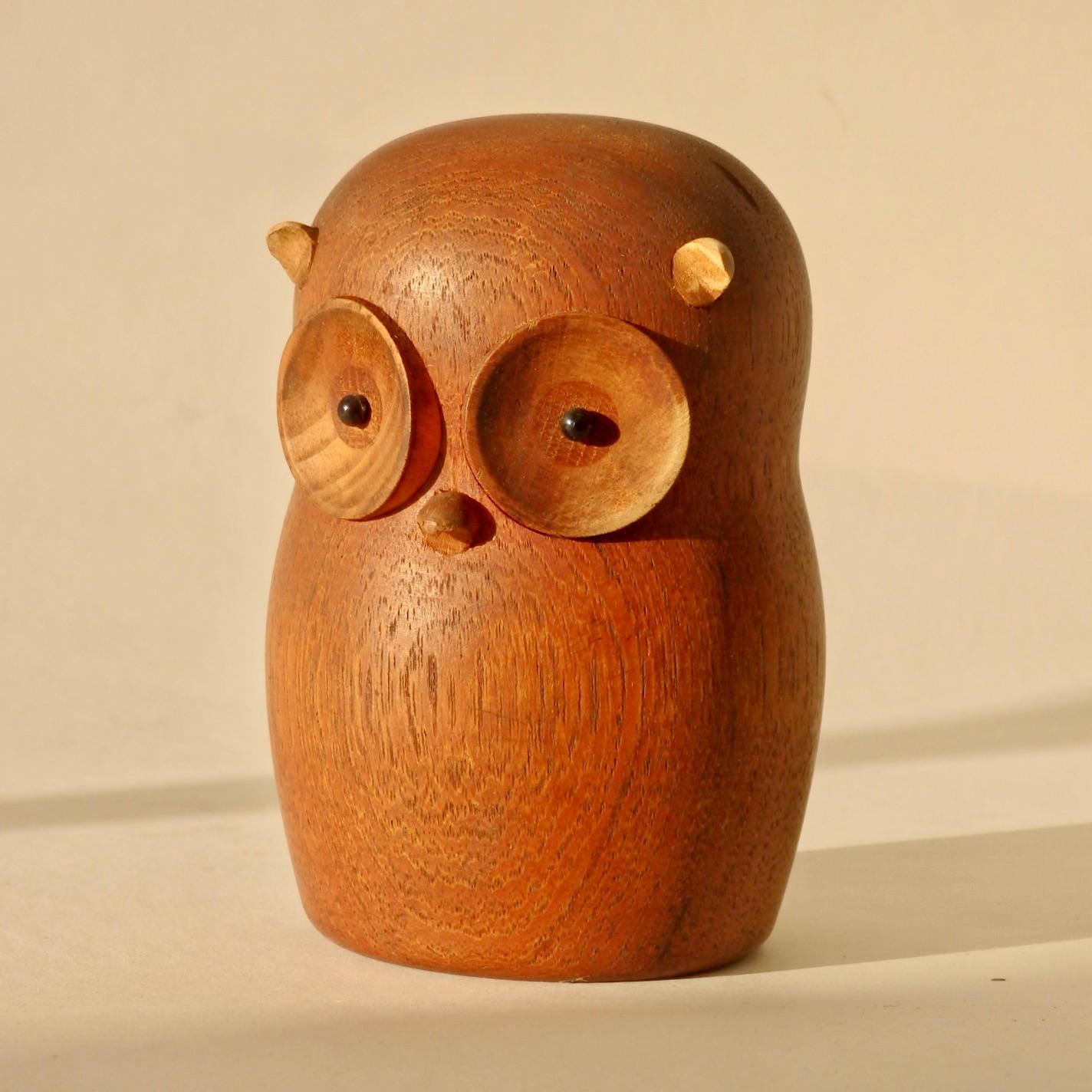 Mid-Century Modern Laurids Lonborg Denmark Carved and Turned Wood Owl