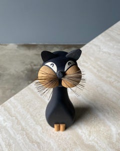 Laurids Lonborg - Figurine de chat en bois, Danemark, années 1960
