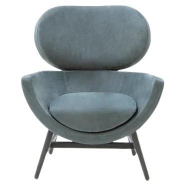 Laurie Tall Armchair in Gray Nubuck Leather by Calvi Brambilla for Pianca, Italy