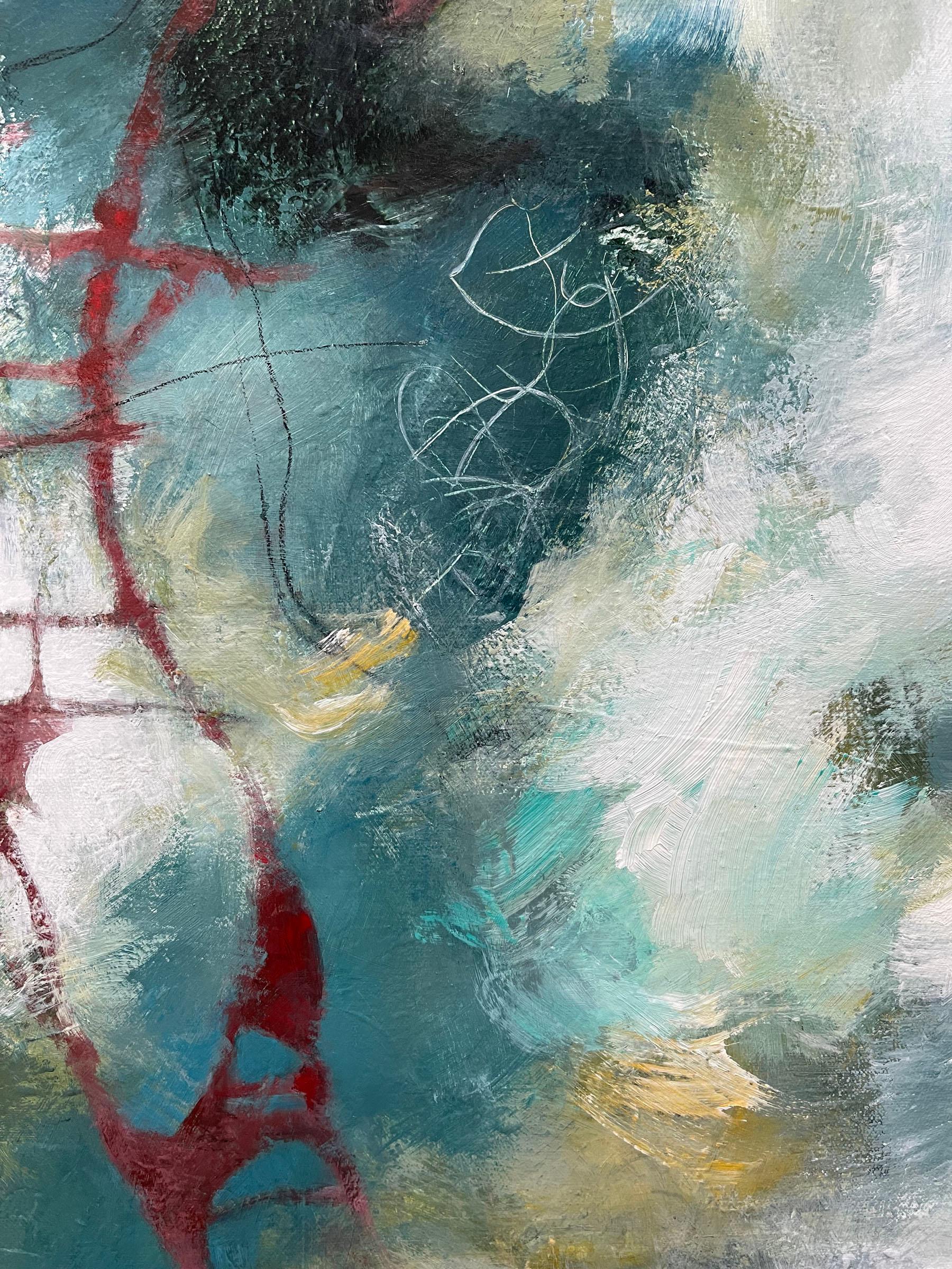 L'ho trovato sulla spiaggia 3 - Pittura contemporanea /Tessitura diversa (Greene & Greene) - Abstract Painting Grigio di Laurie Barmore