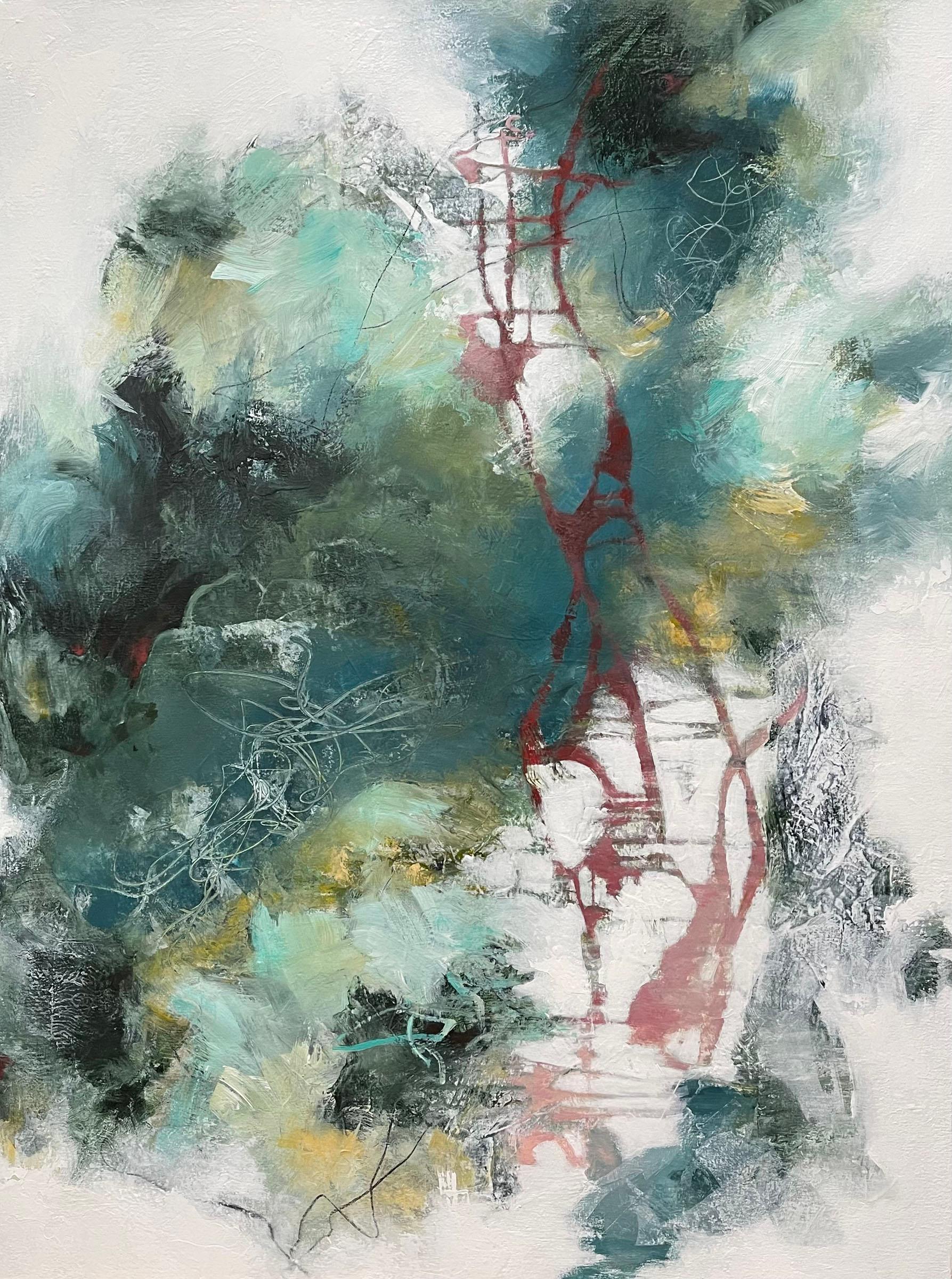 Abstract Painting di Laurie Barmore - L'ho trovato sulla spiaggia 3 - Pittura contemporanea /Tessitura diversa (Greene & Greene)